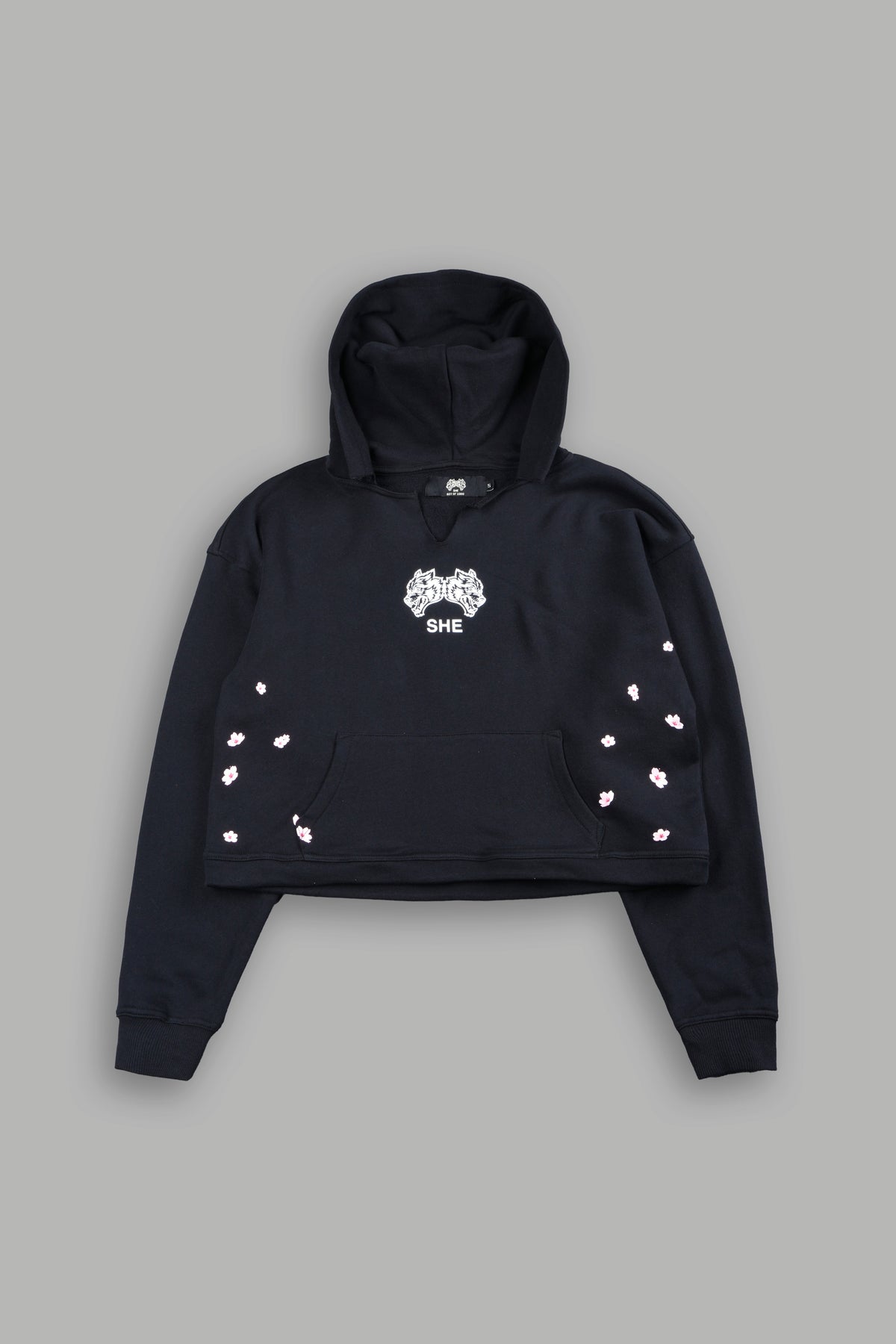 Sakura Hesh Dempsey Cropped Hoodie In Black