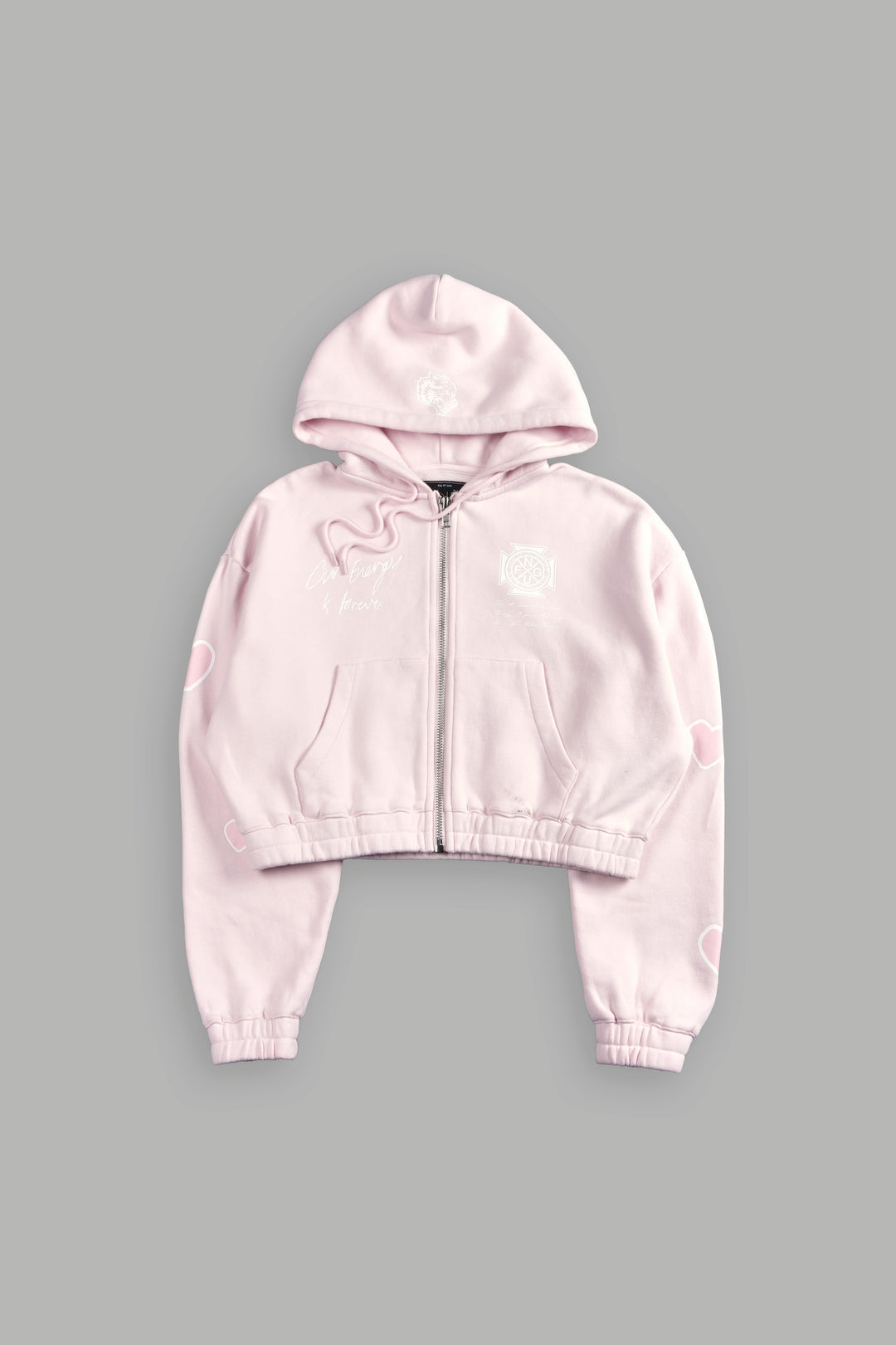 Her Energy "Chambers" (Cropped) Zip Hoodie in Blush Pink
