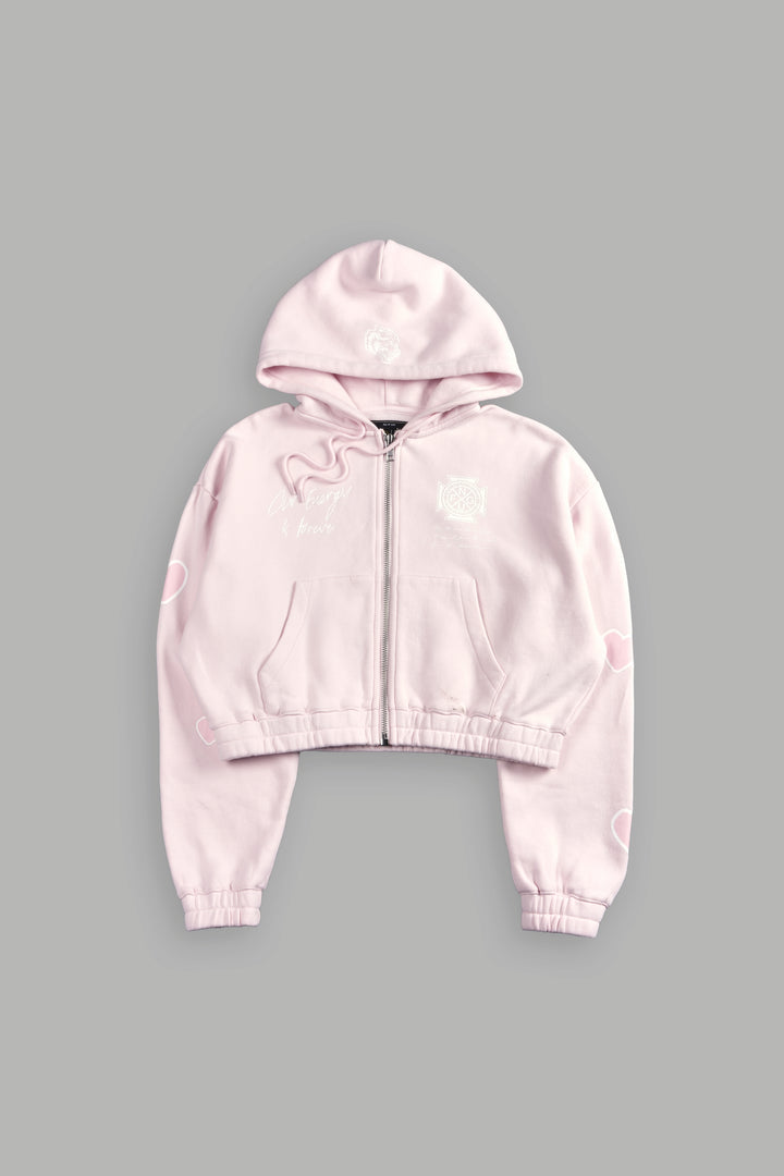 Her Energy "Chambers" (Cropped) Zip Hoodie in Blush Pink