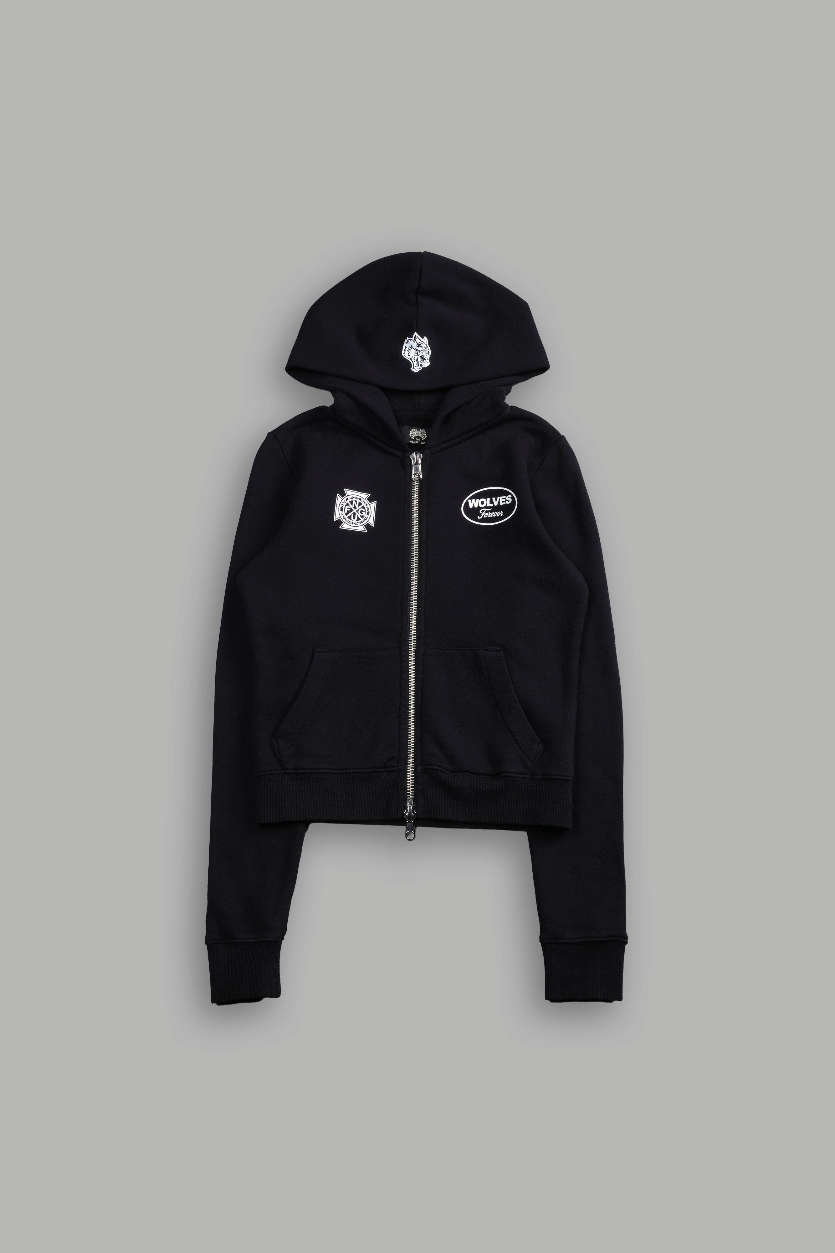 Our Time "Iris" Zip Up She Hoodie in Black