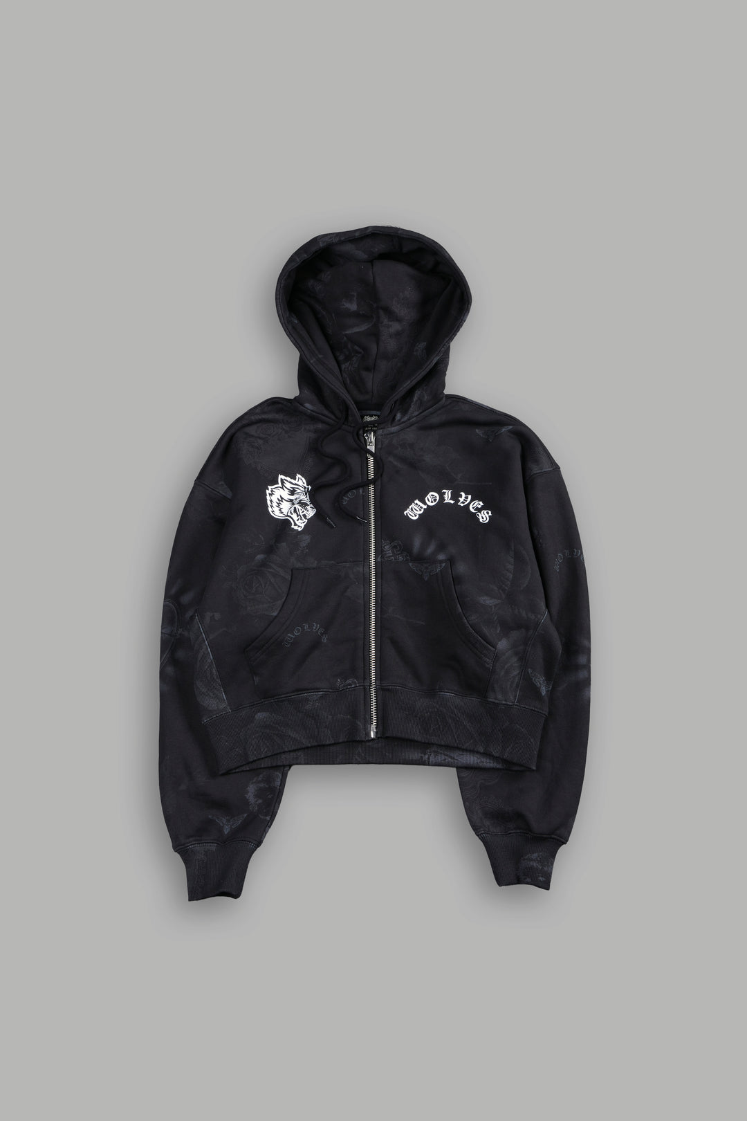 Wolf Chopper "Sage" Cropped Zip Hoodie in Luna