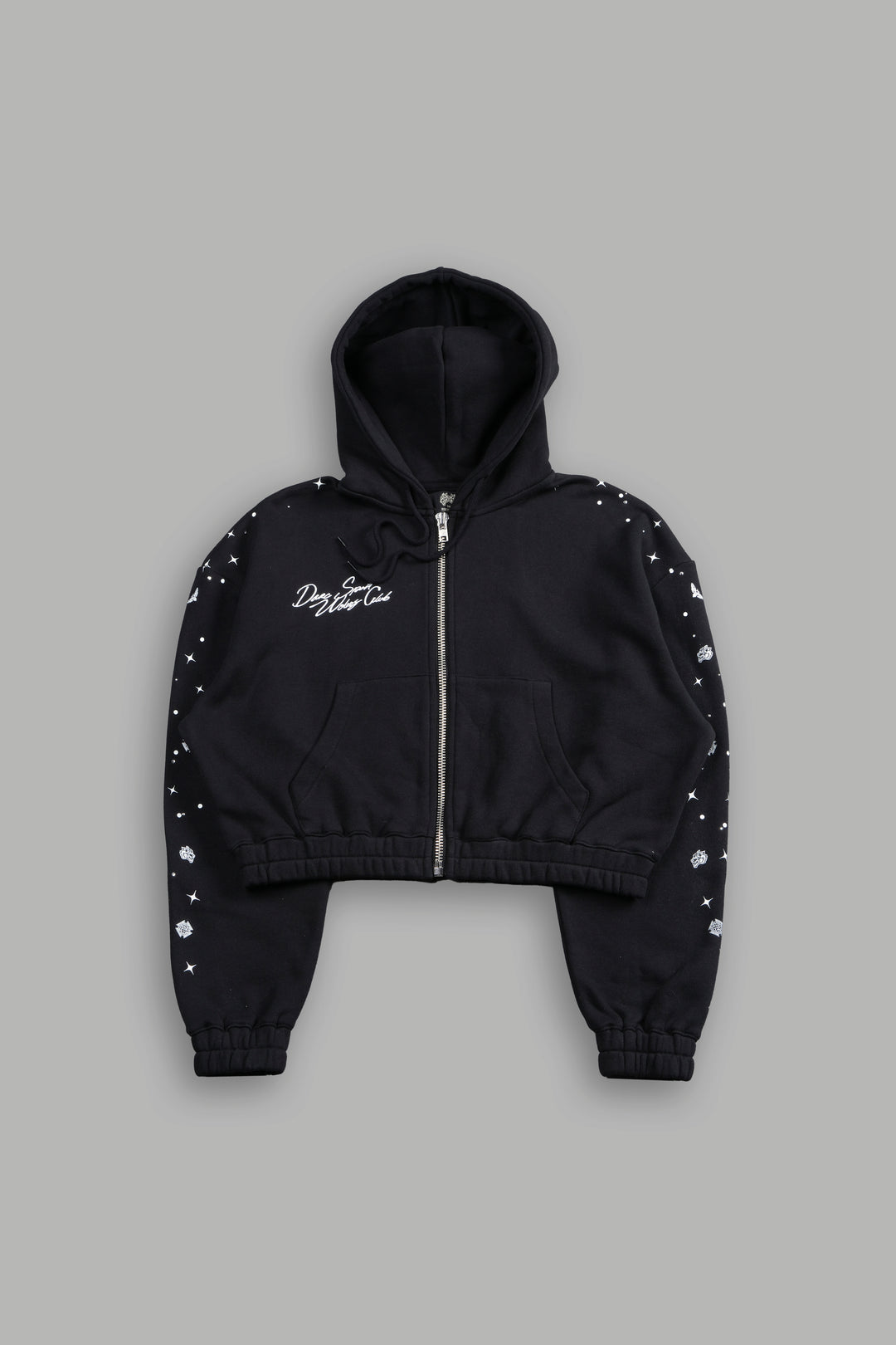 Darc Constellation "Chambers" (Cropped) Zip She Hoodie in Black