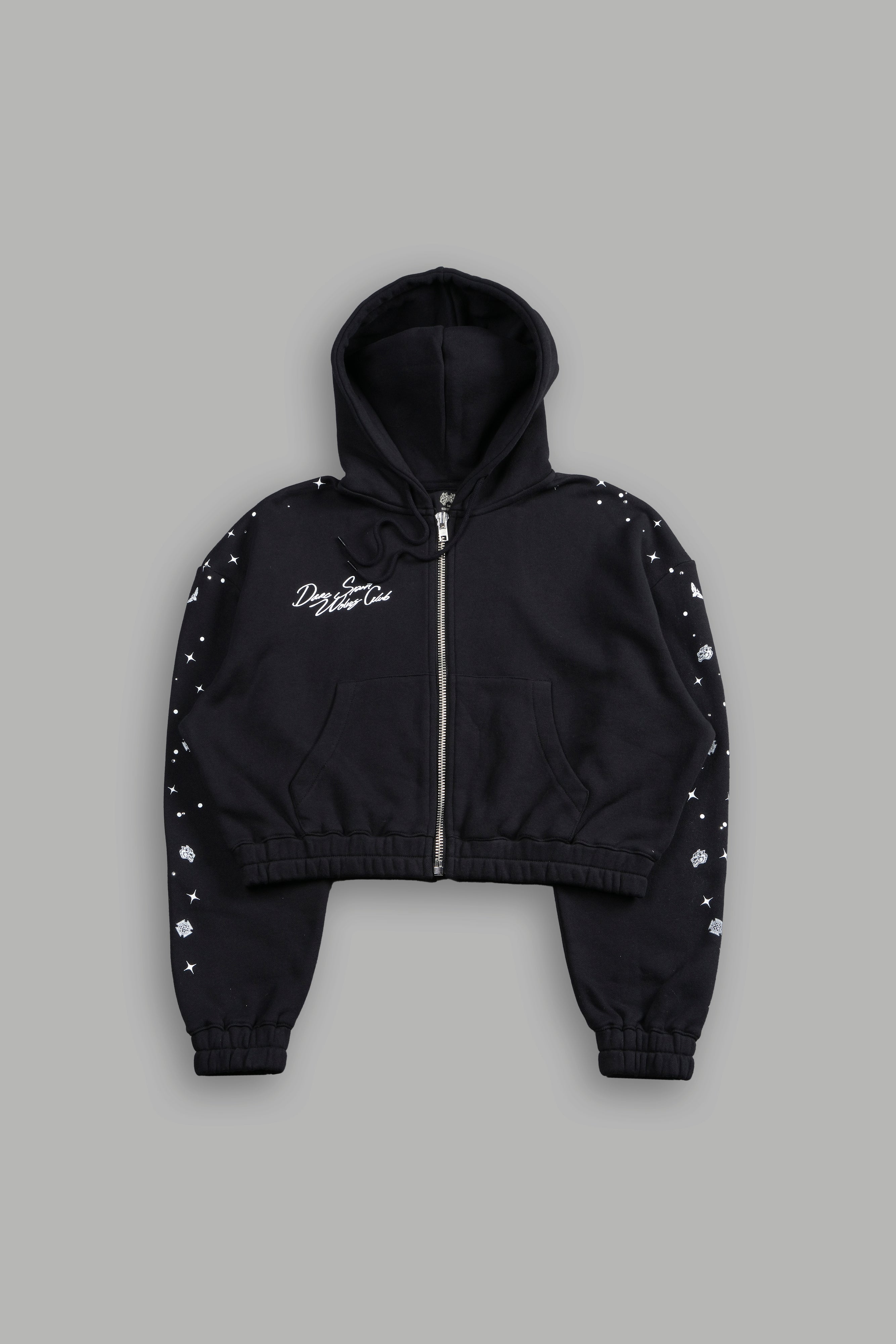 Darc Constellation "Chambers" (Cropped) Zip She Hoodie in Black
