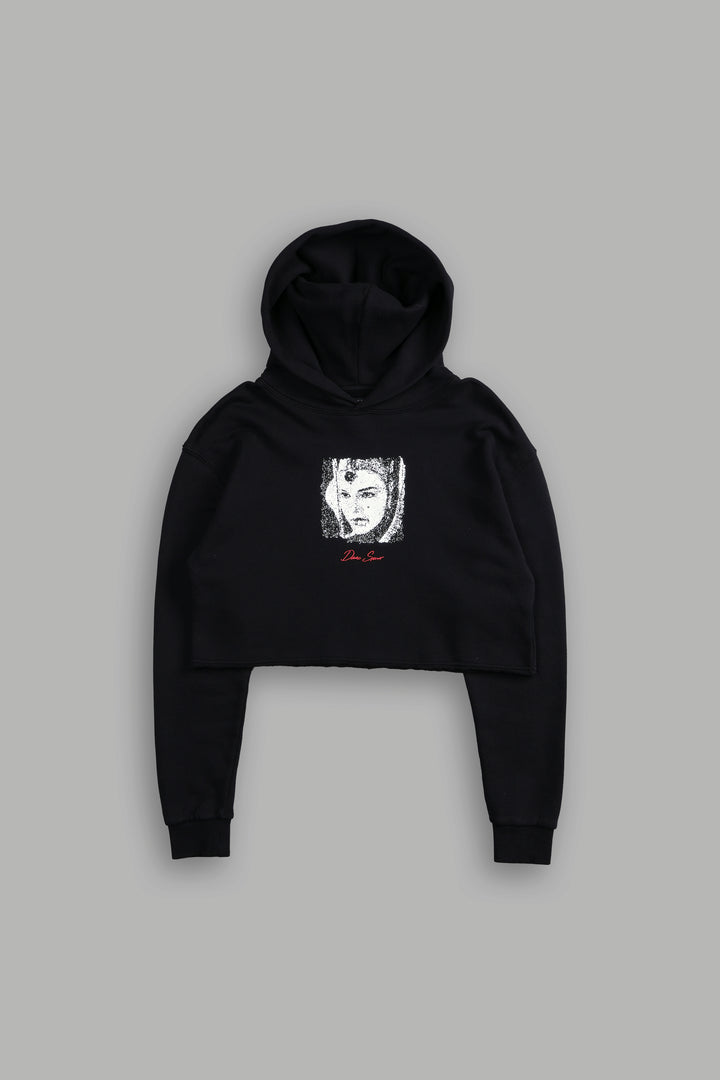 The Queen "Wyoming" (Cropped) Hoodie in Black