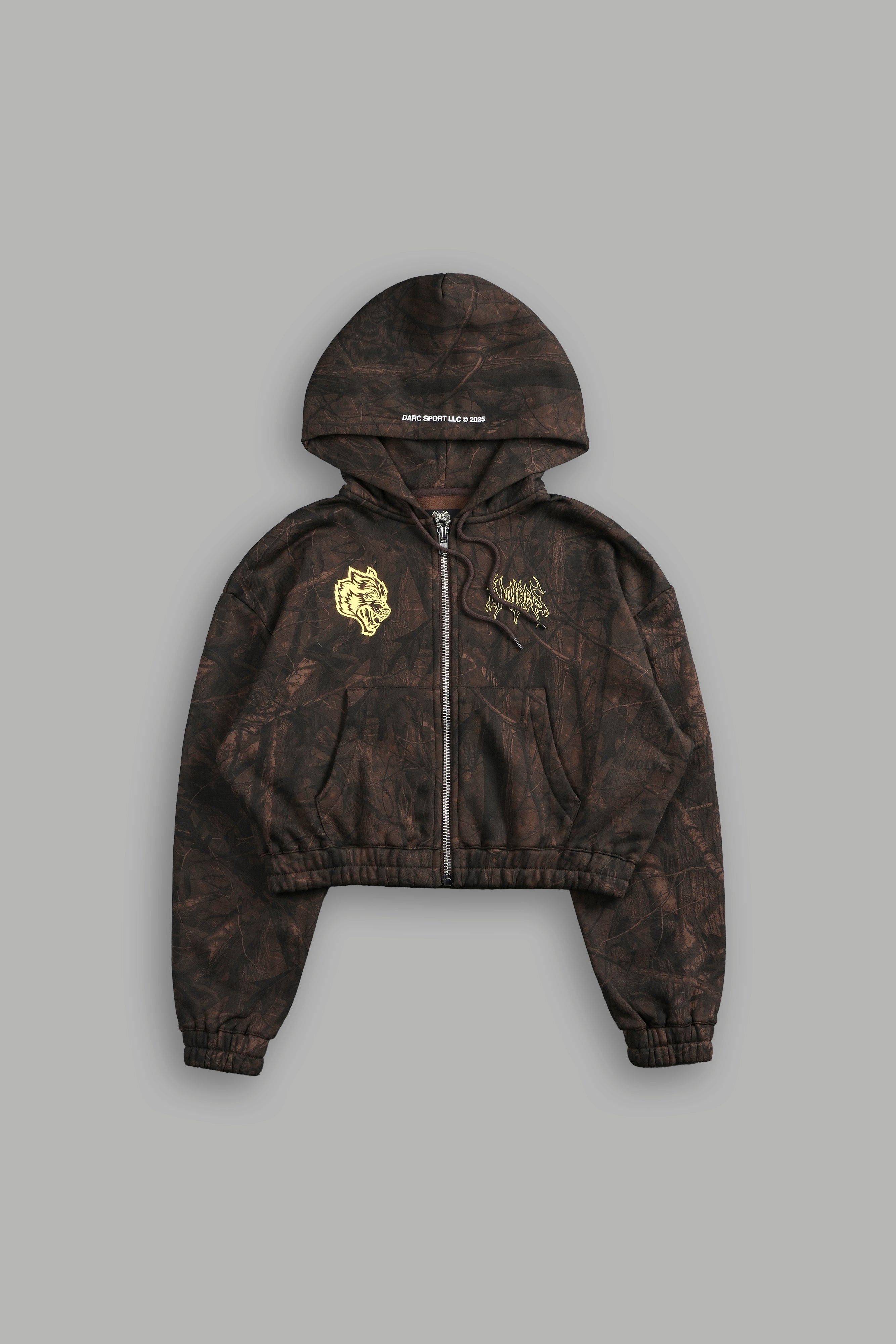 Origin Hesh "Chambers" (Cropped) Zip Hoodie in Brown Driftwood Forest Camo