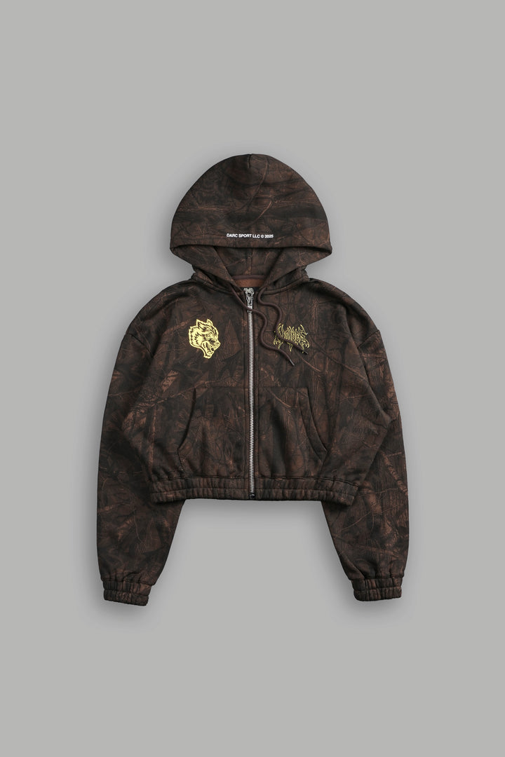 Origin Hesh "Chambers" (Cropped) Zip Hoodie in Brown Driftwood Forest Camo