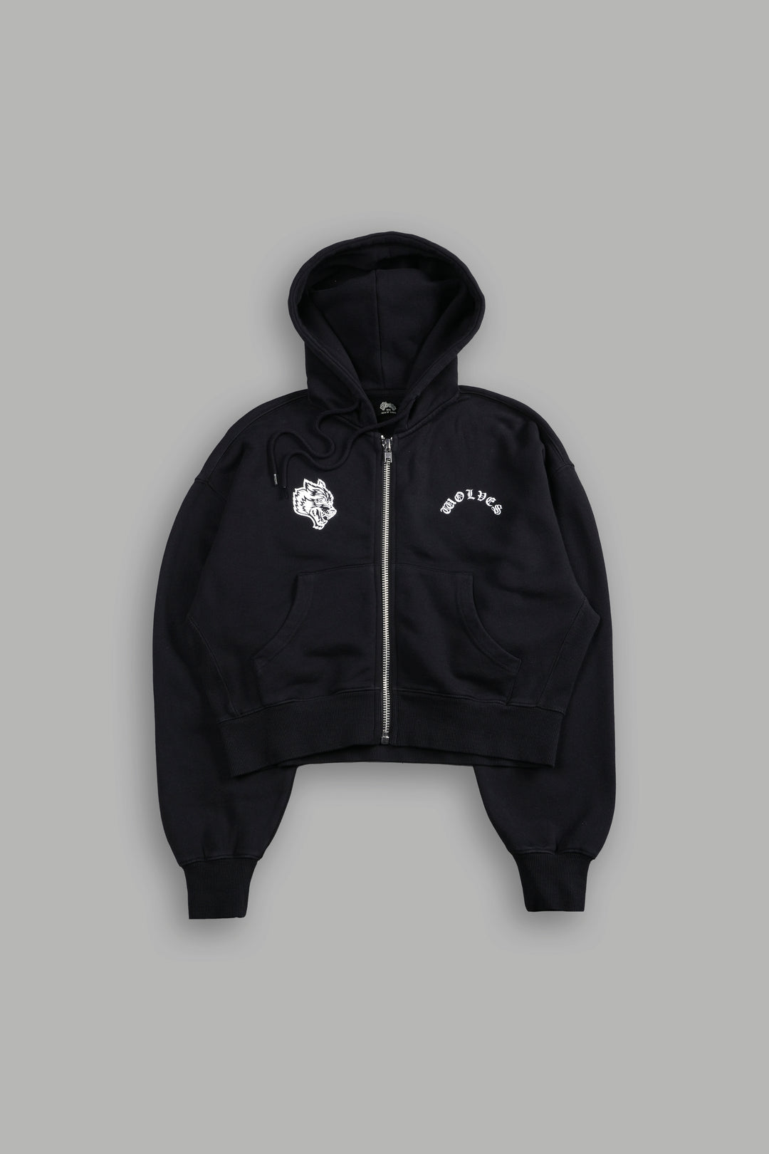 Darc Wandering "Sage" Cropped Zip Hoodie in Black