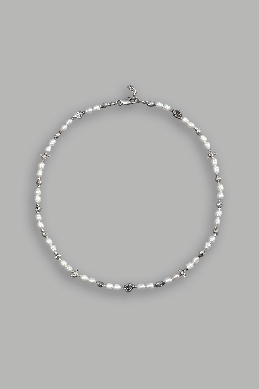 Darc Sport Pearl Necklace in Antique Silver