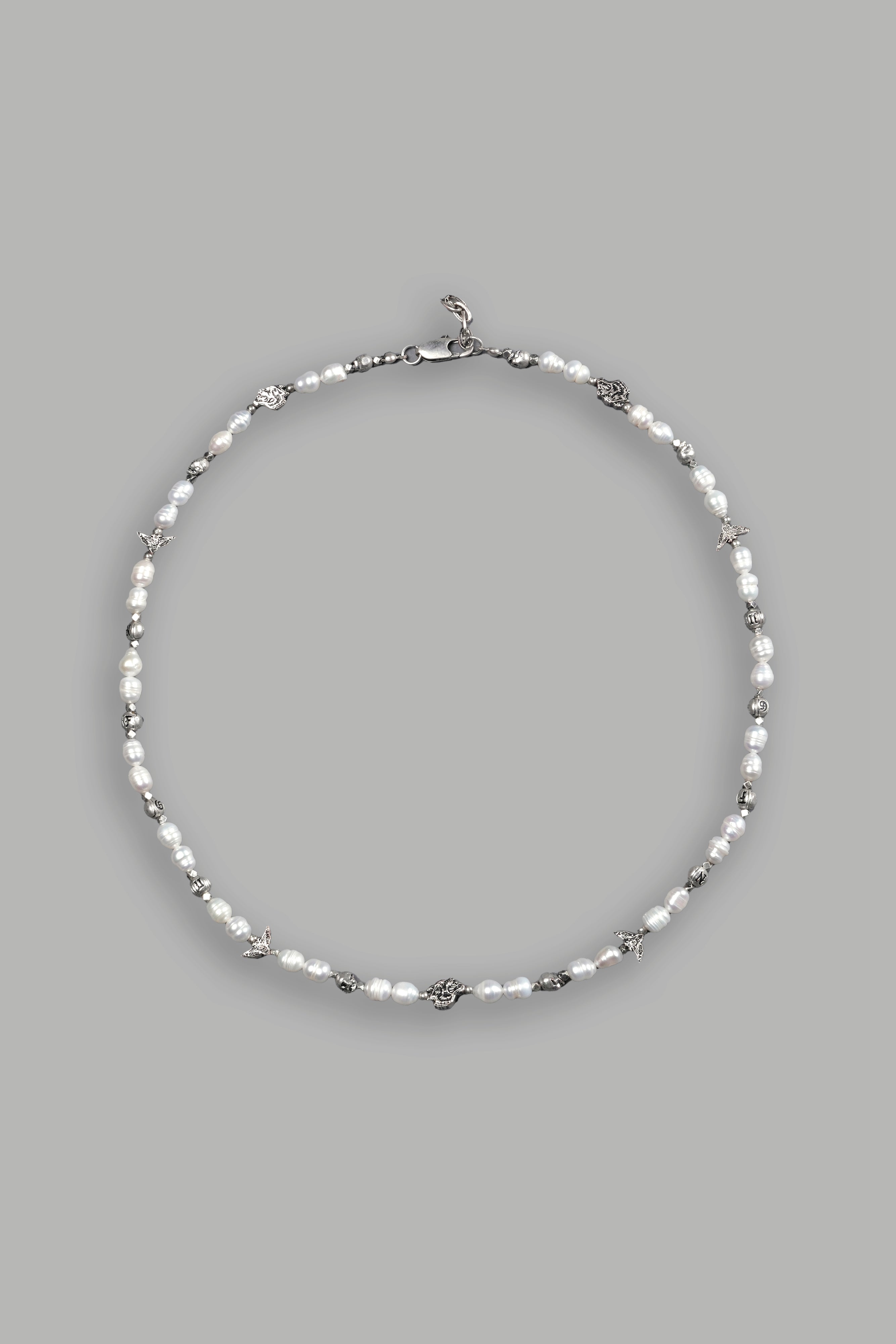 Darc Sport Pearl Necklace in Antique Silver