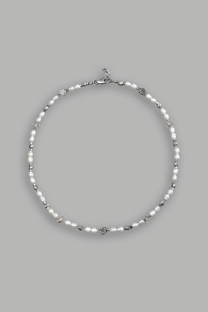 Darc Sport Pearl Necklace in Antique Silver