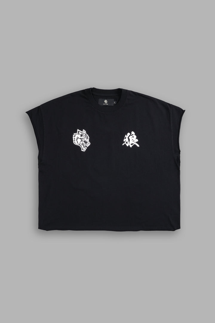 Okami Chopper "Grunge" Cut Off Tee in Black