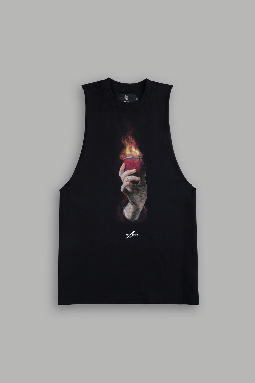 Corazon Sagrado Grunge "Tommy" Muscle Tee in Black