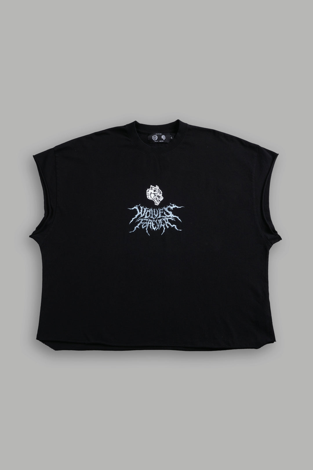 Through His Eyes Grunge Cut-Off Tee in Black