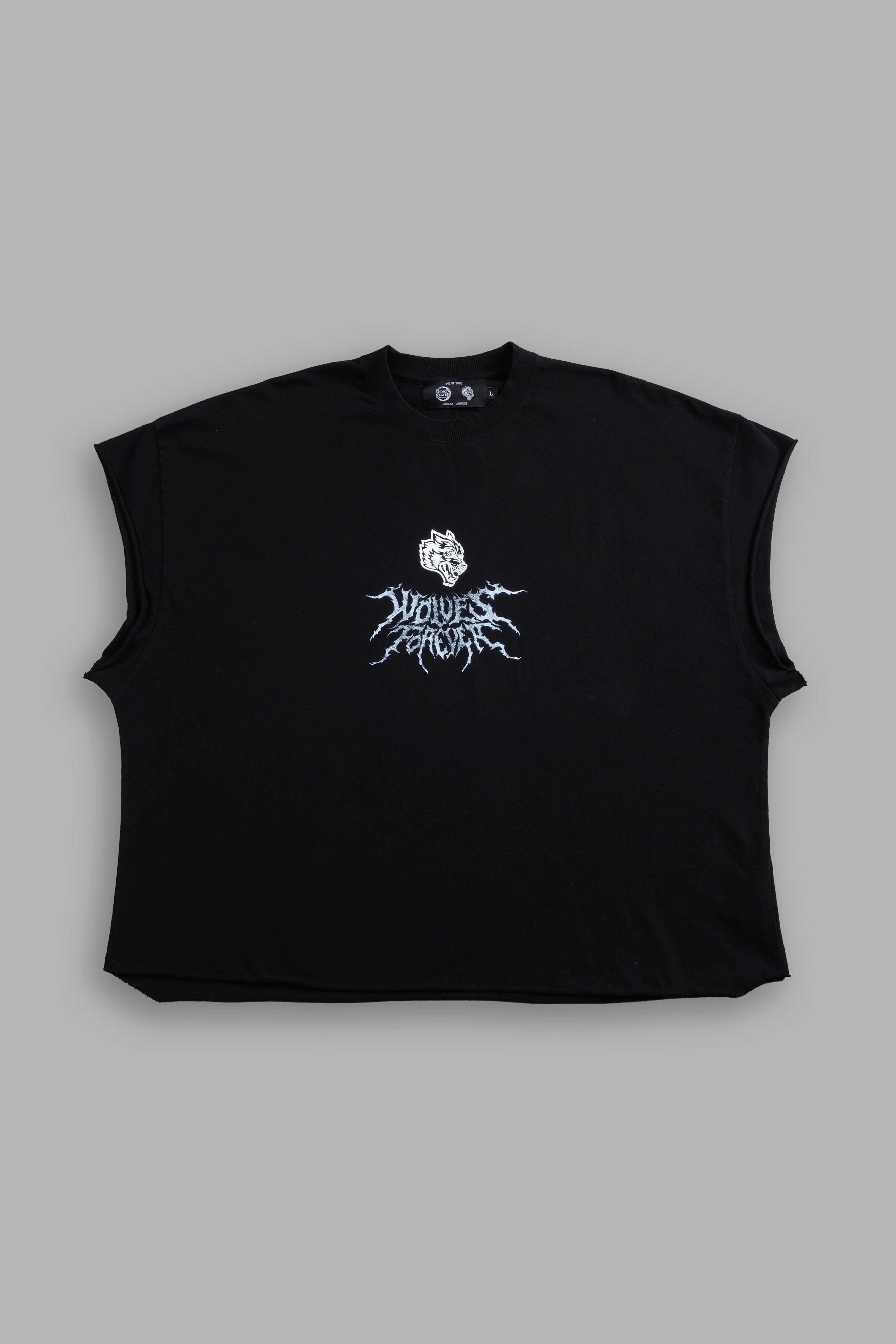 Through His Eyes Grunge Cut-Off Tee in Black