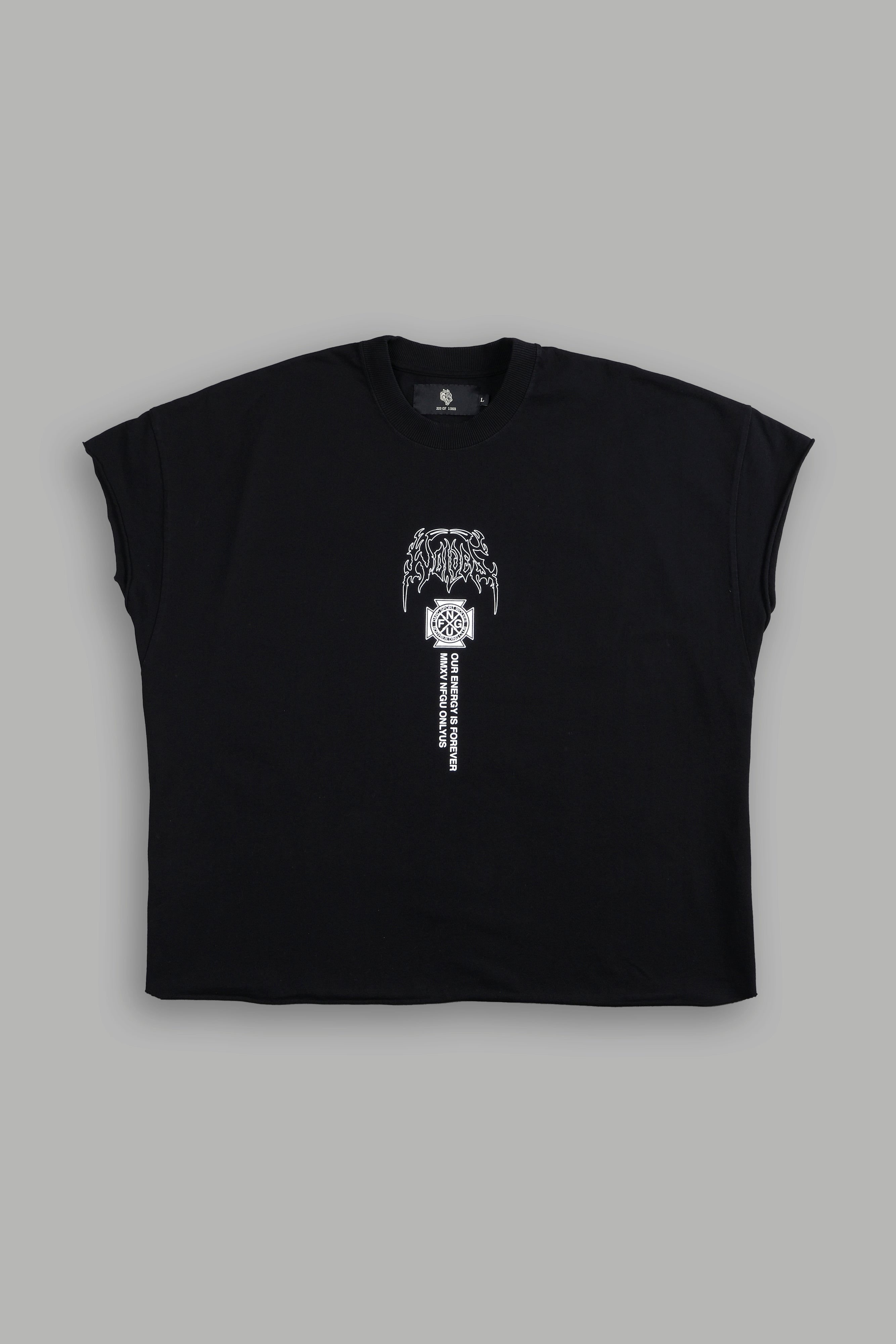 Mourning Star "Grunge" Cut Off Tee in Black
