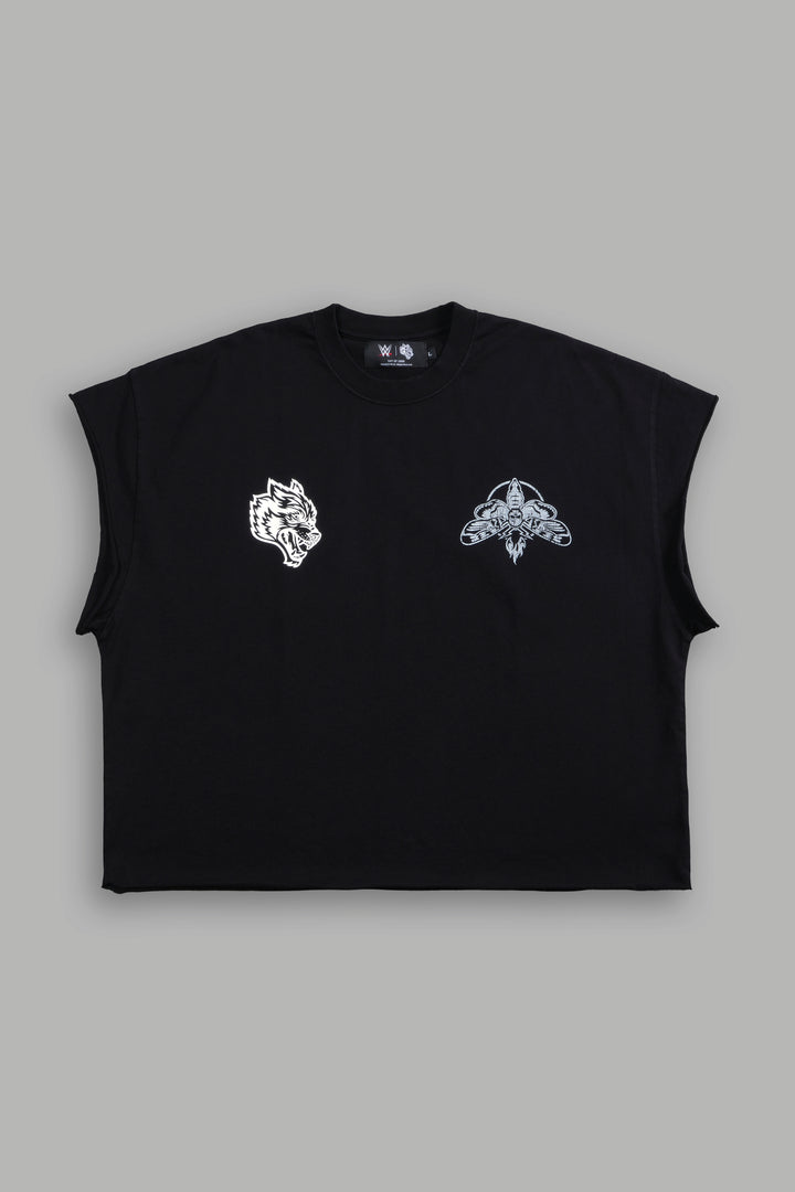 Moth Forever "Grunge" Cut Off Tee in Black