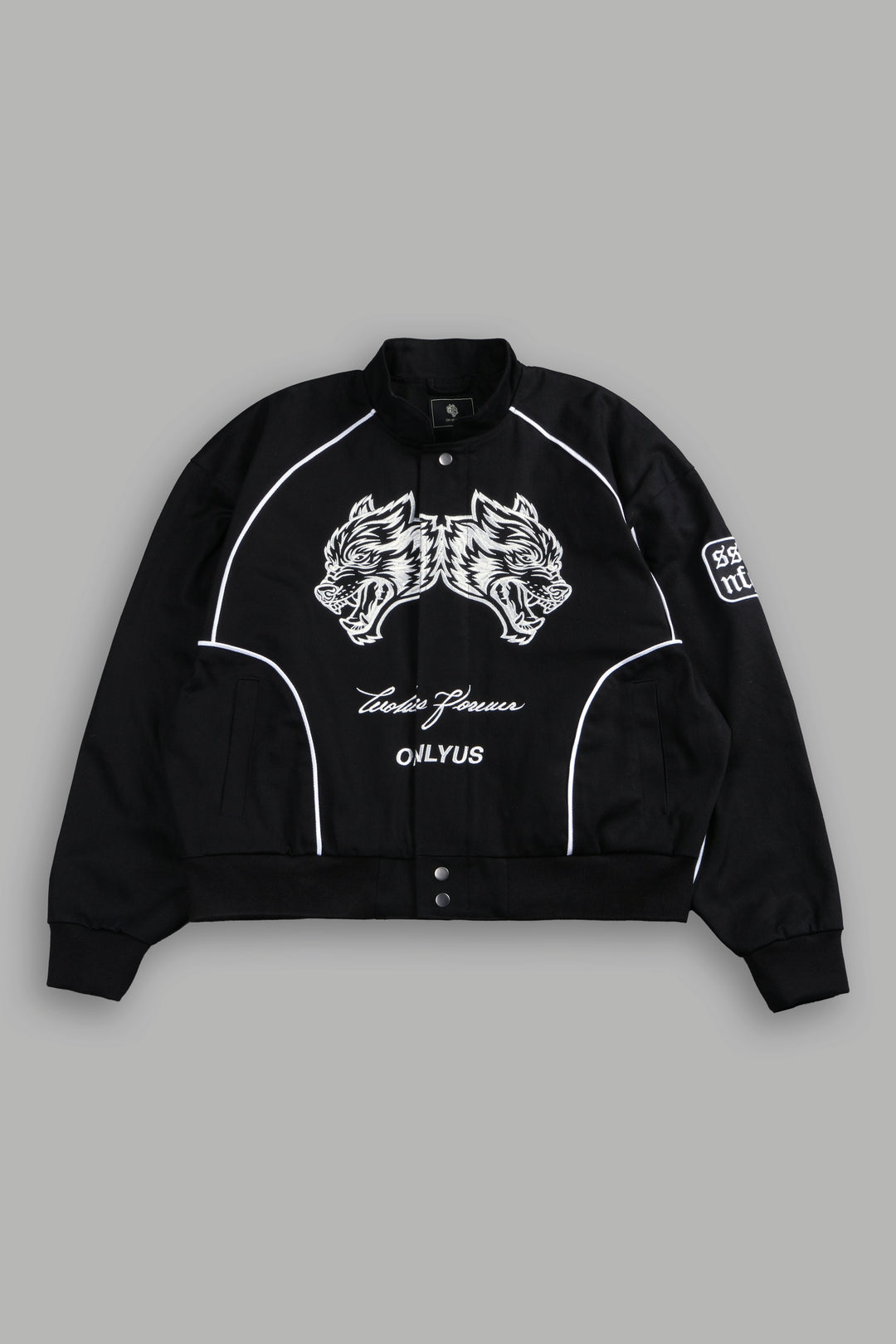 IYKYK Grit Road Racing Jacket in Black/White