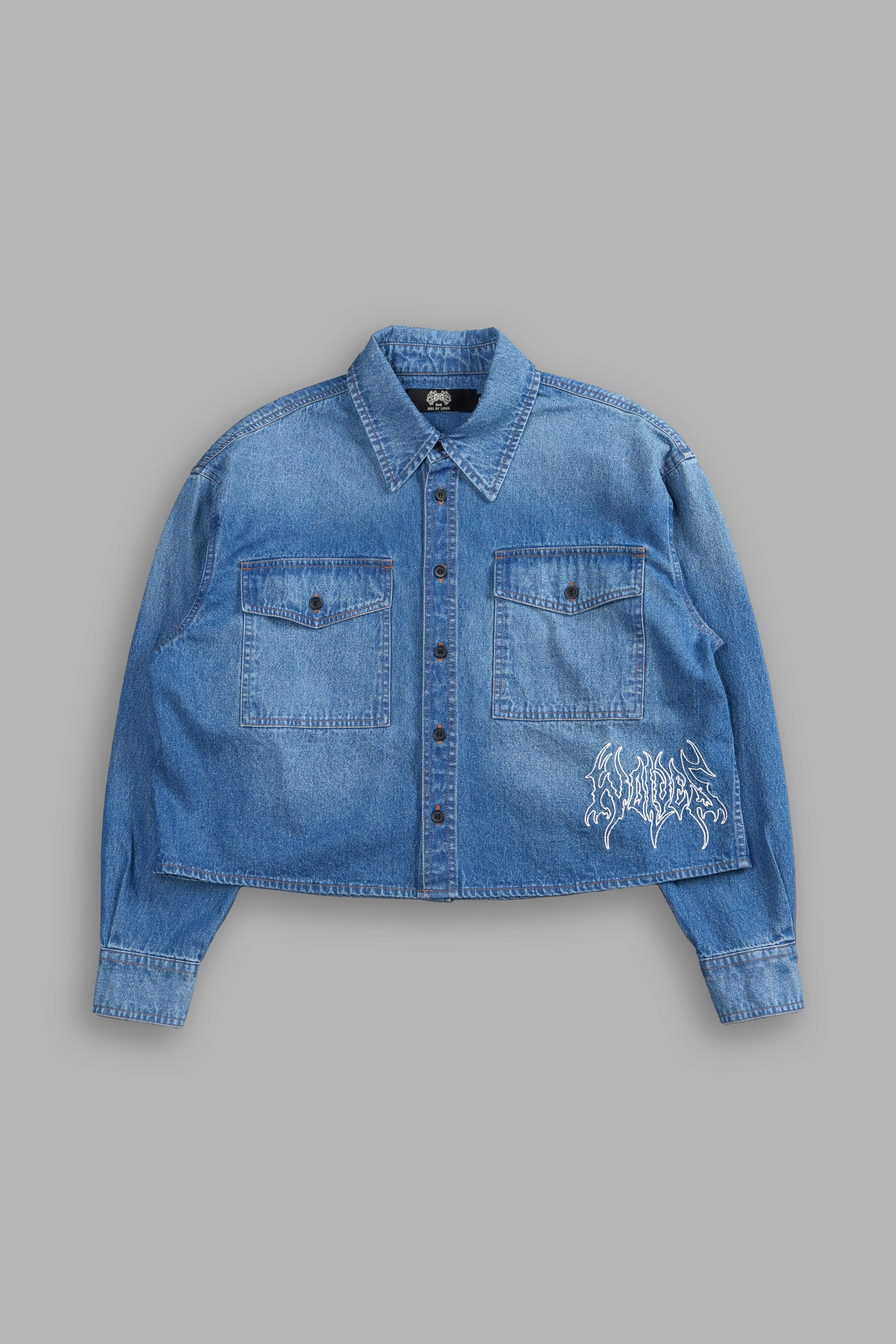 Why Wait Ruthy L/S Denim Button Up in Blue Wash