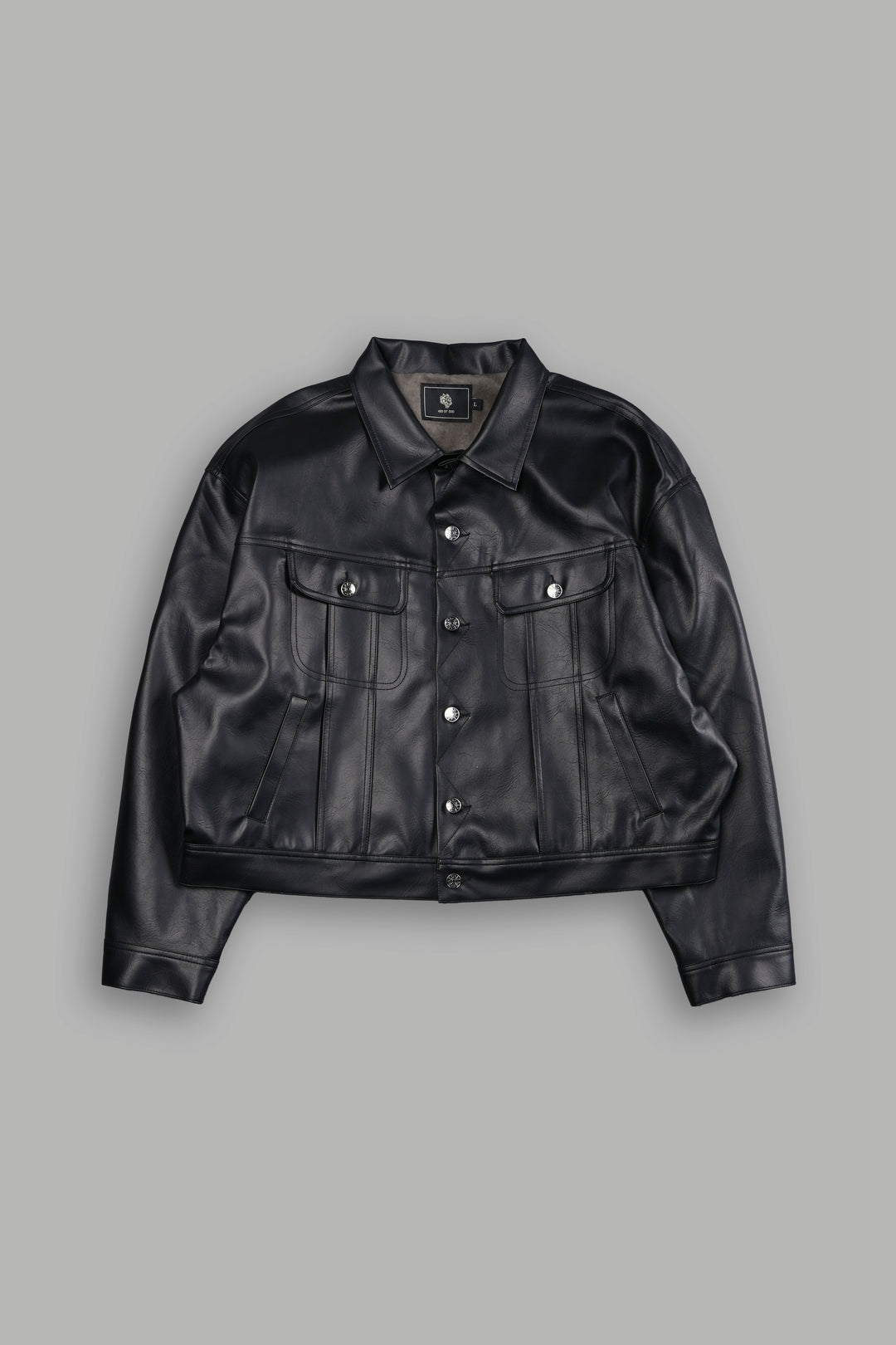 Single Wolf Leather American Cropped Jacket in Black