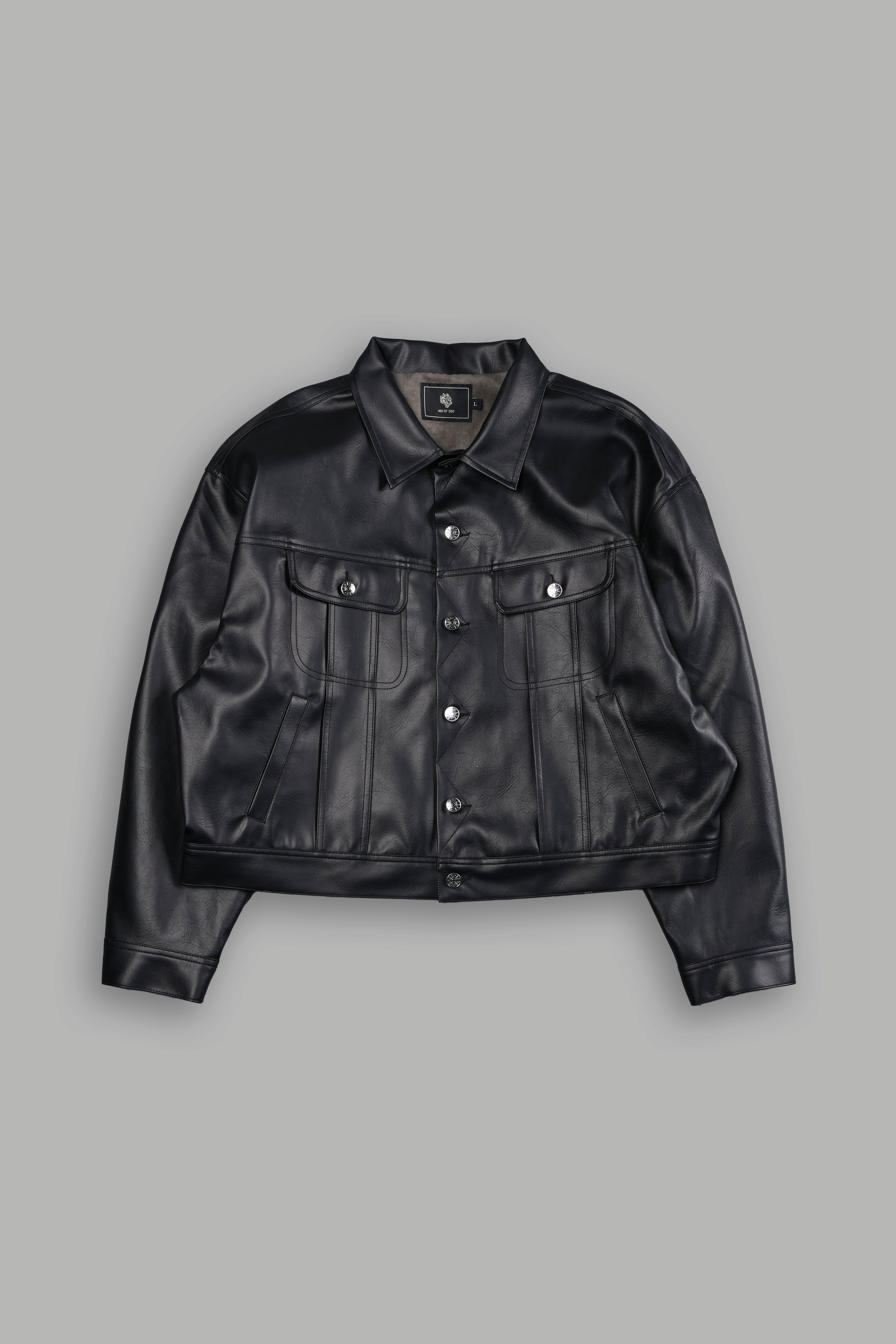 Single Wolf Leather American Cropped Jacket in Black