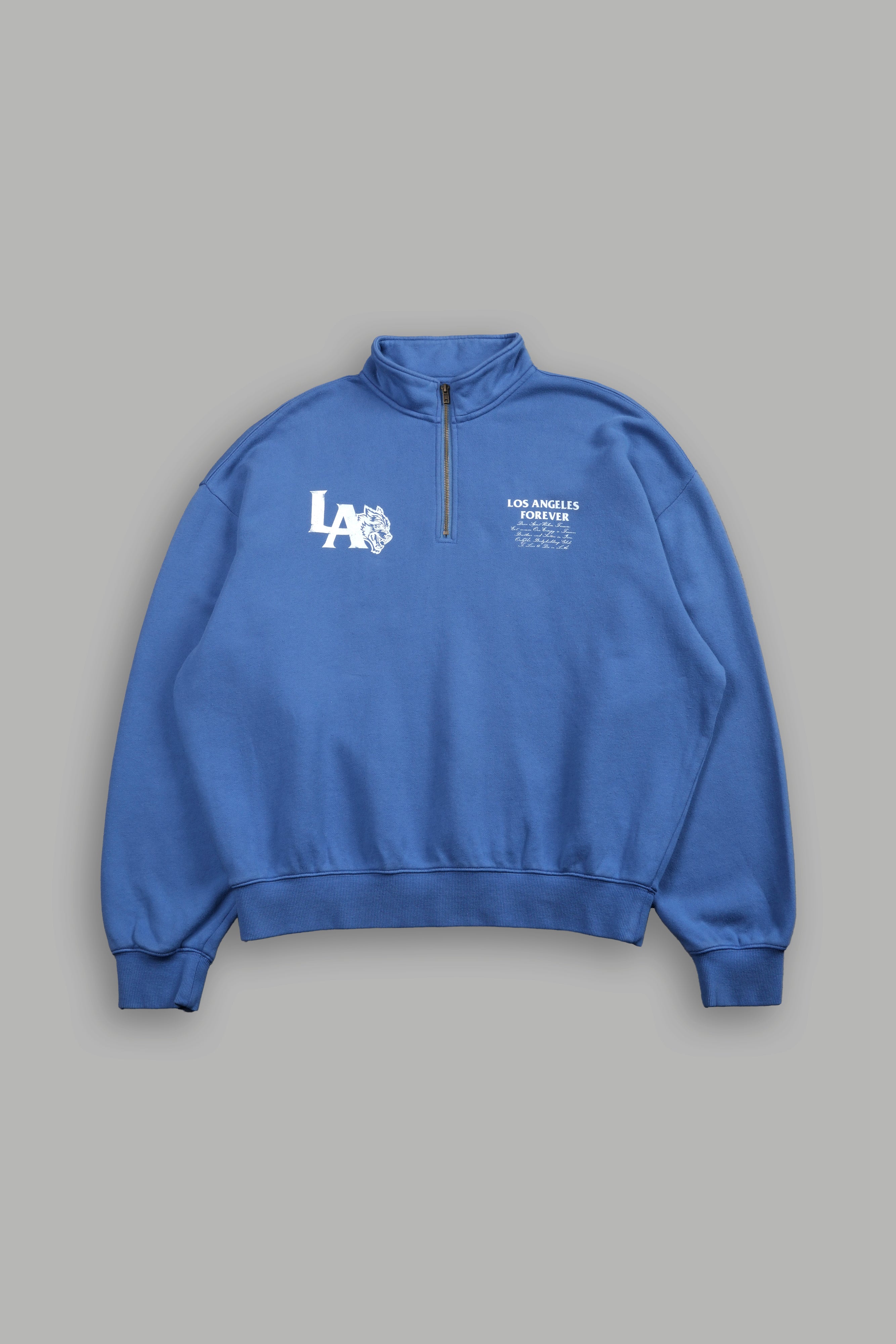 La Wolves V2 Duke 1/4 Zip Mock Neck in La Blue