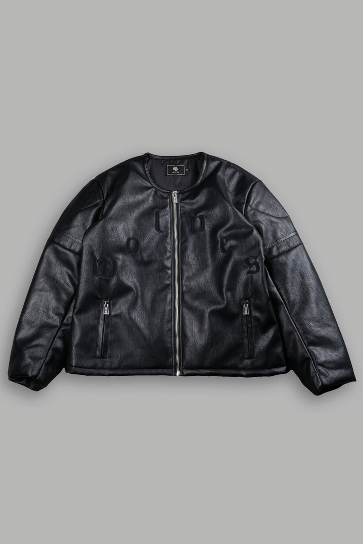 Wolves Pyramid Jesse Biker Jacket in Black