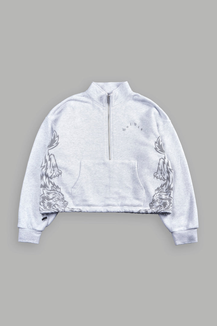 She Wolf Pack She Everson Mockneck Sweater In Super Light Athletic Gray