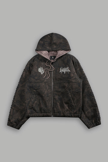 Wolves Hesh Studded Calaway Jacket in Brown Driftwood Forest Camo