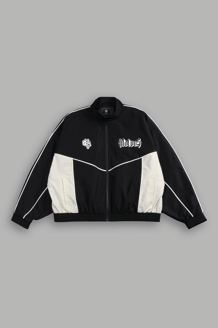 Our Passion Quinn Unisex Track Jacket in Black/Sand