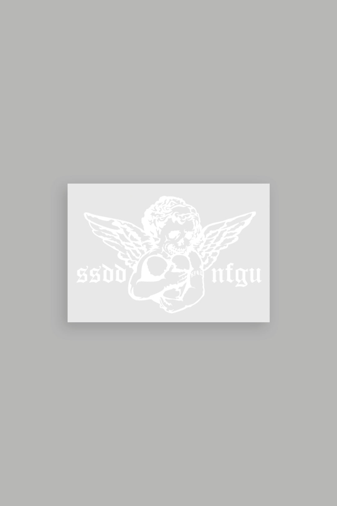 Shielded Heart Large Sticker in White