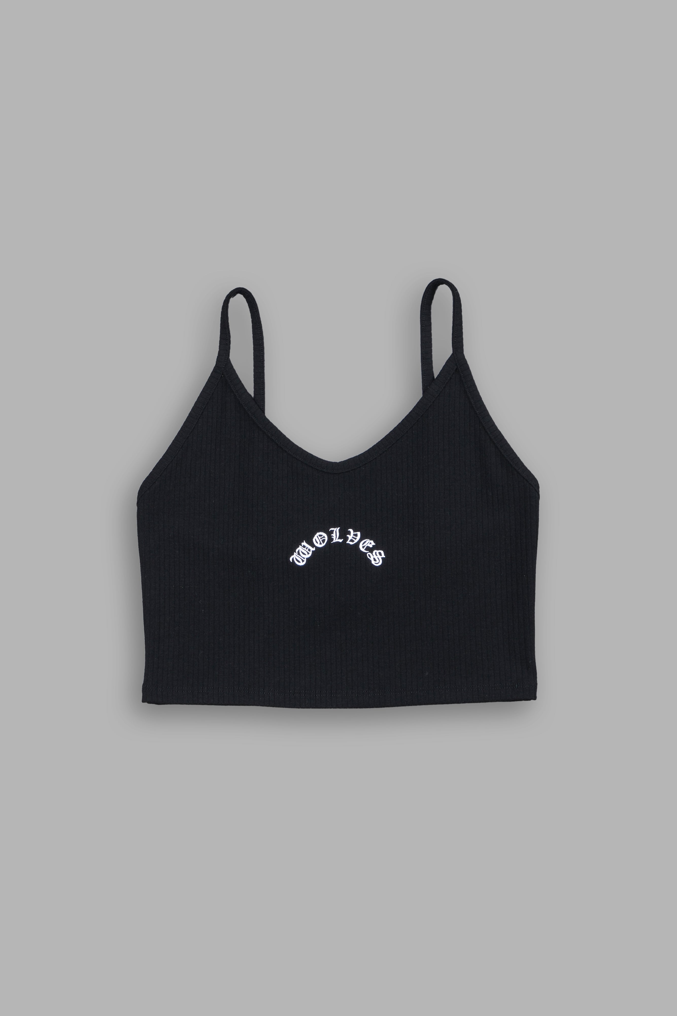 Chopper Spaghetti Crop Tank in Black