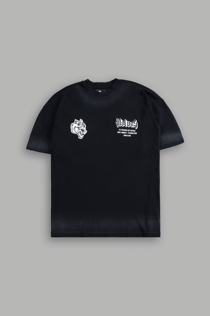 10 Years of NFGU "Premium" Oversized Tee in Black Drift Wash