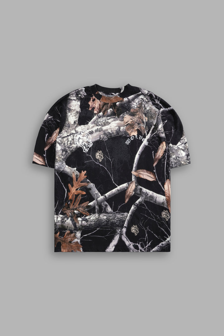 Metal Cherry Blossom "Premium" Oversized Tee in Darc Woodland Camo