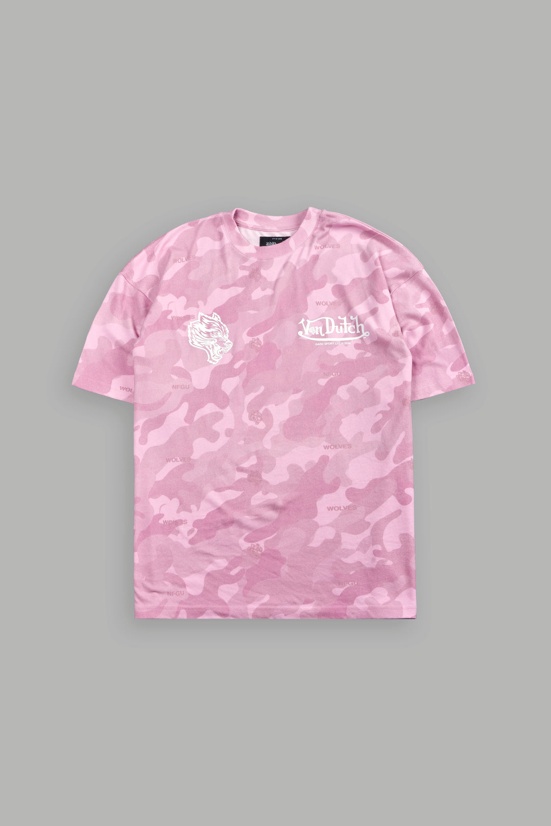 Von Wild V2 Premium Oversized Tee in Dsvd Bubblegum Camo