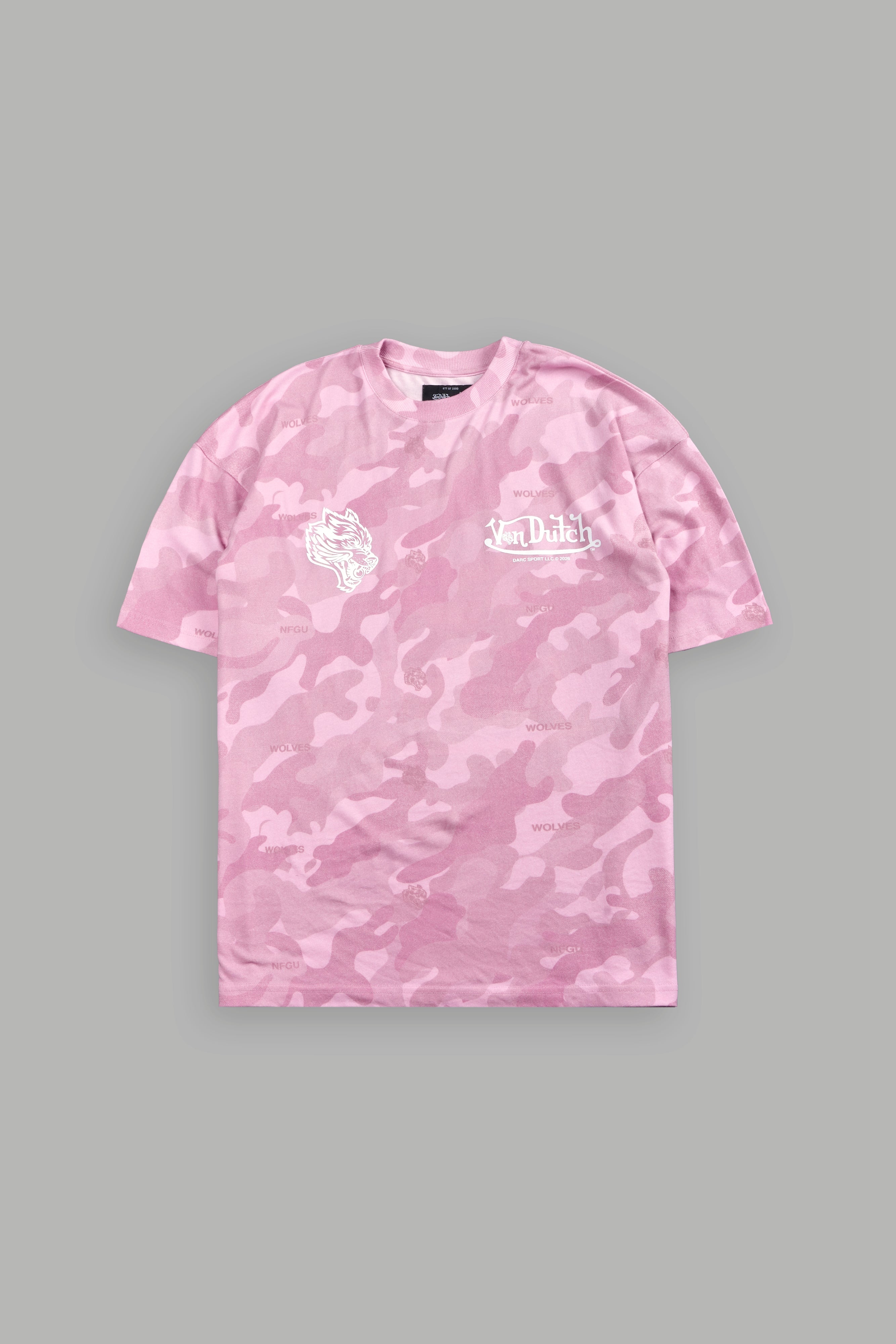 Von Wild V2 Premium Oversized Tee in Dsvd Bubblegum Camo