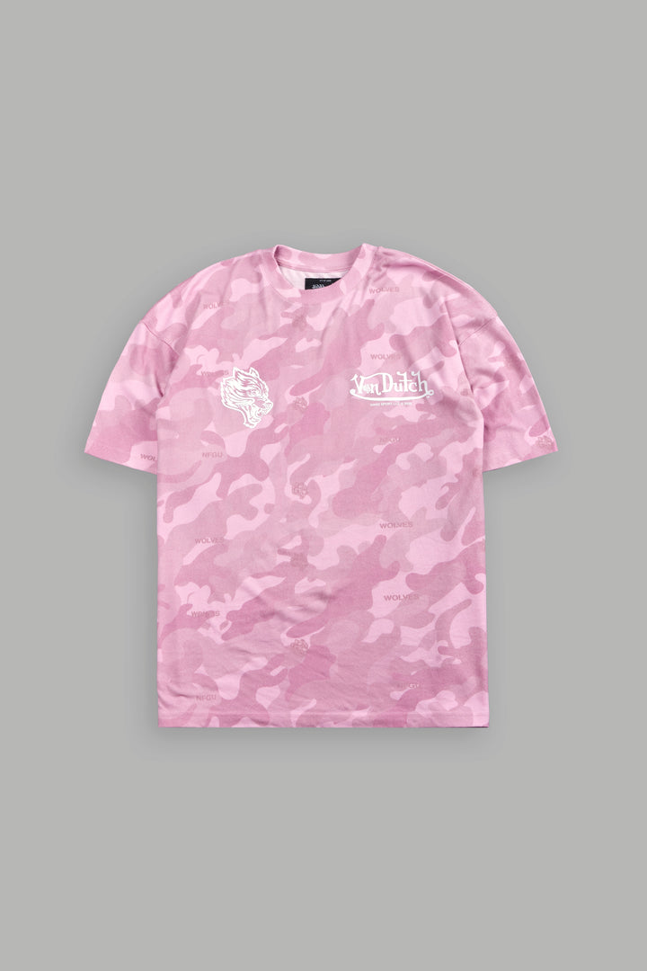 Von Wild V2 Premium Oversized Tee in Dsvd Bubblegum Camo