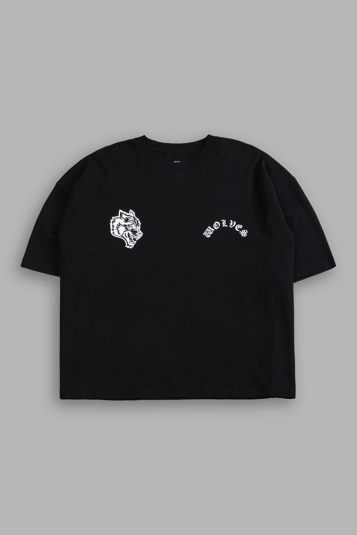 Wolf Chopper FRVR Grunge "Box Cut" Tee in Black