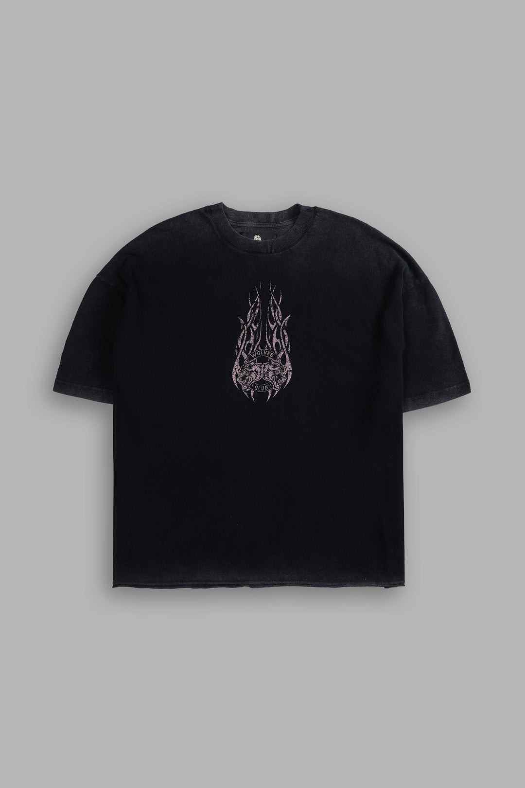 Finite Flame Premium Raw Hem "Box Cut" Unisex Tee in Black