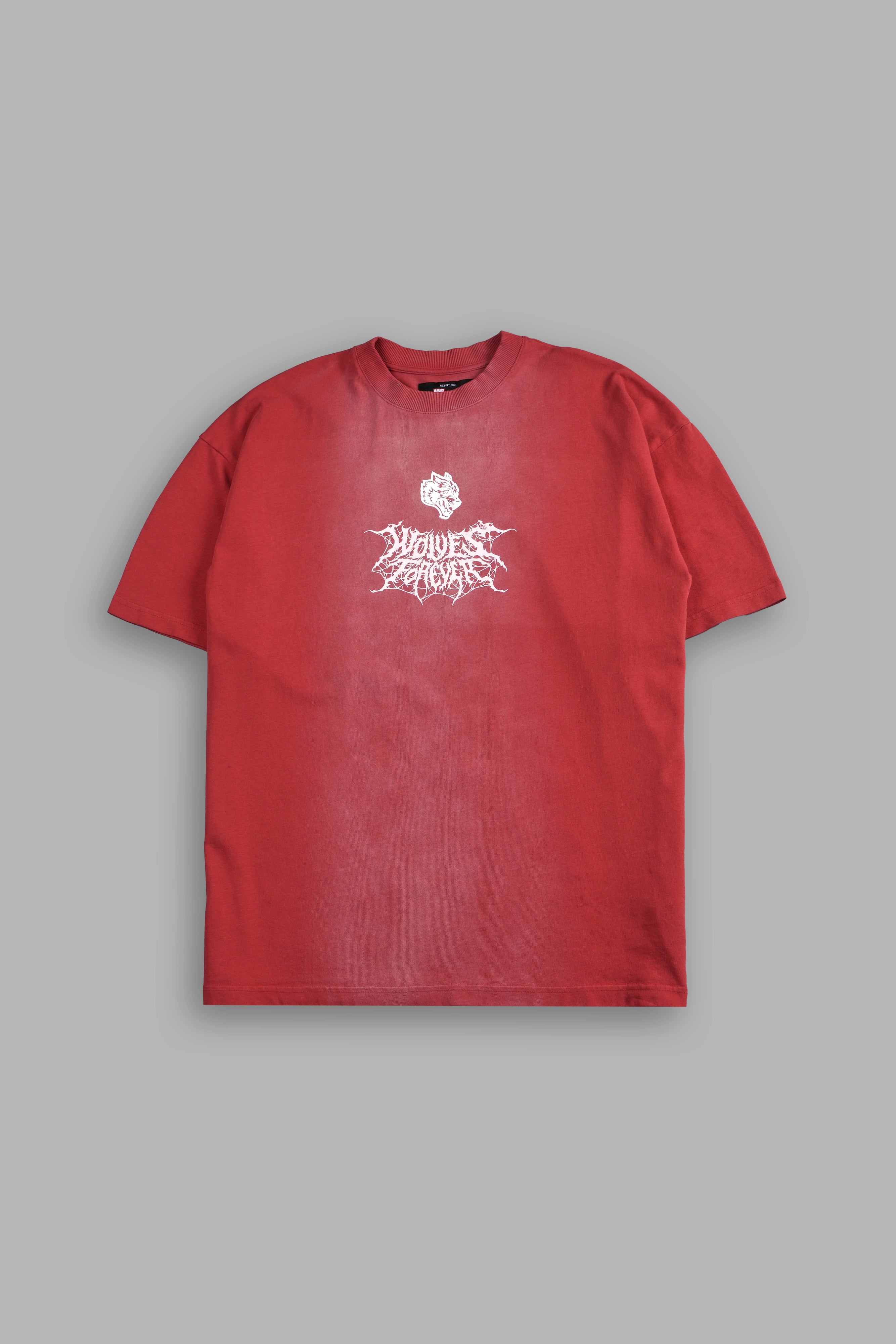 Seed Of Darcness "Premium" Oversized Unisex Tee in Roman Red Tonal Sun Fade