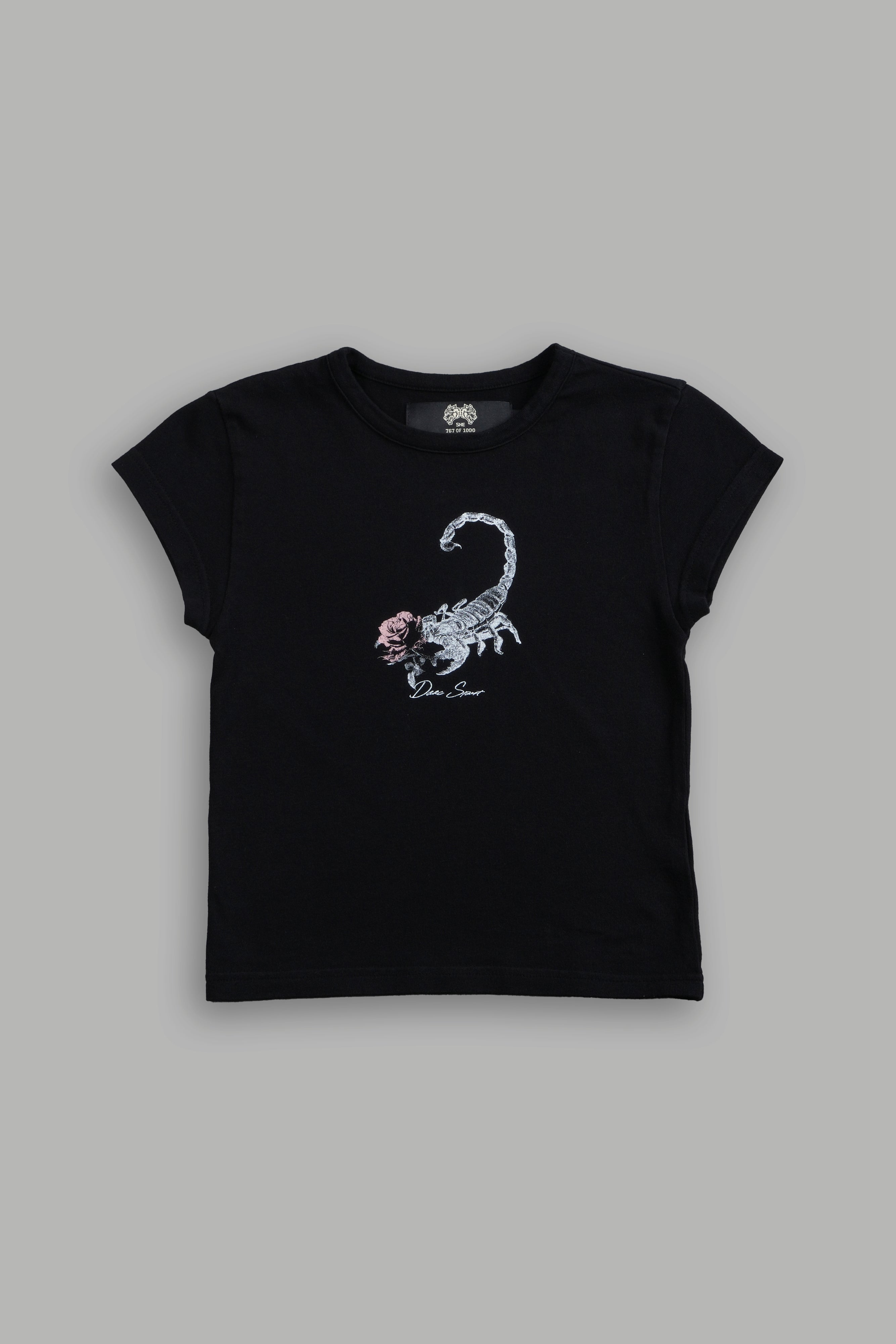 Scorpion Rose "Baby" Tee in Black
