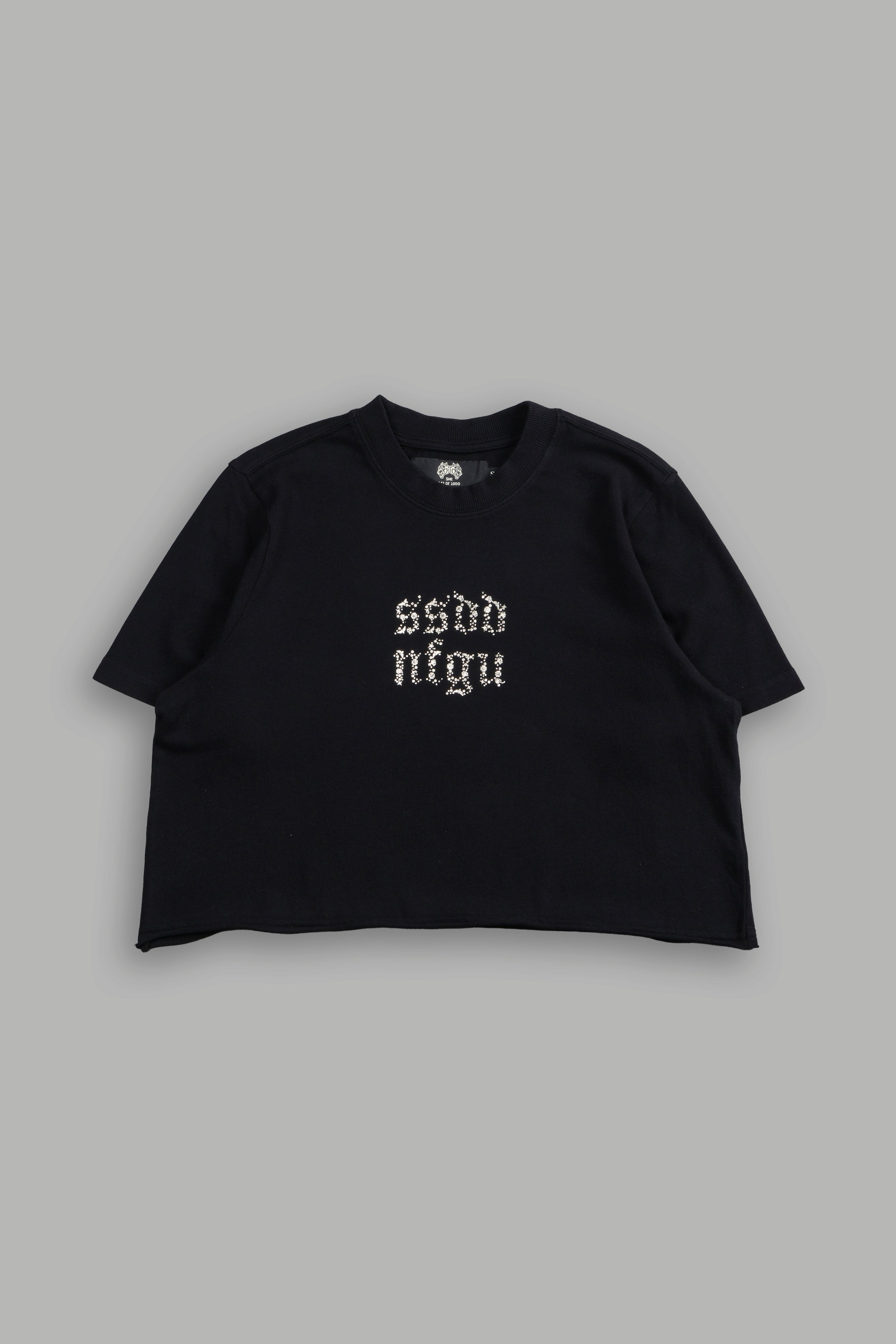 Crystal Code "Premium" Oversized (Cropped) Tee in Black