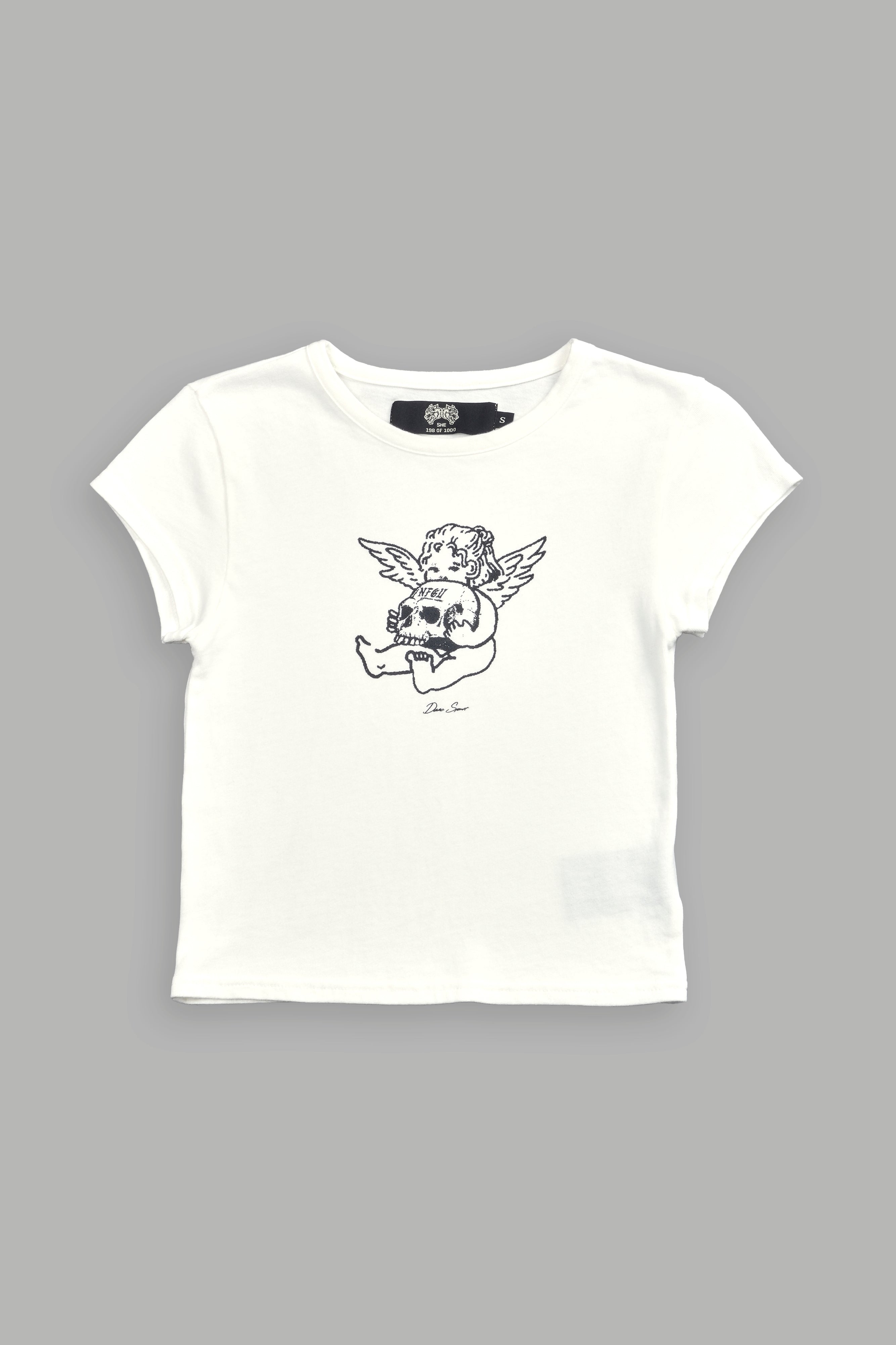 Cherub and the Skull "Baby" Tee in Cream