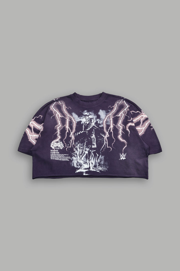 The Last Ride "Premium" Oversized (Cropped) Tee in Phantom Purple Sun Fade