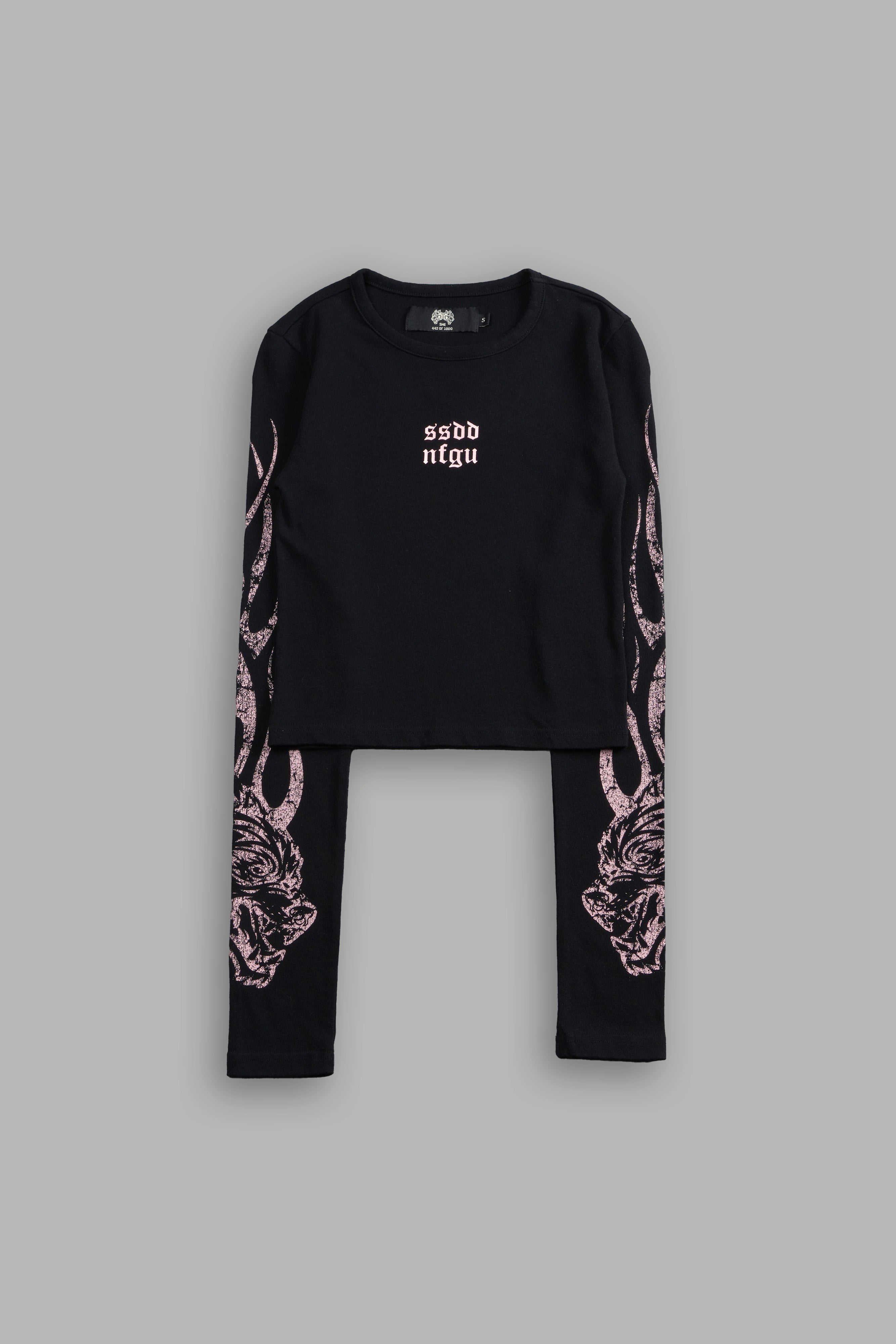 Finite Flame L/S "Baby" Tee in Black