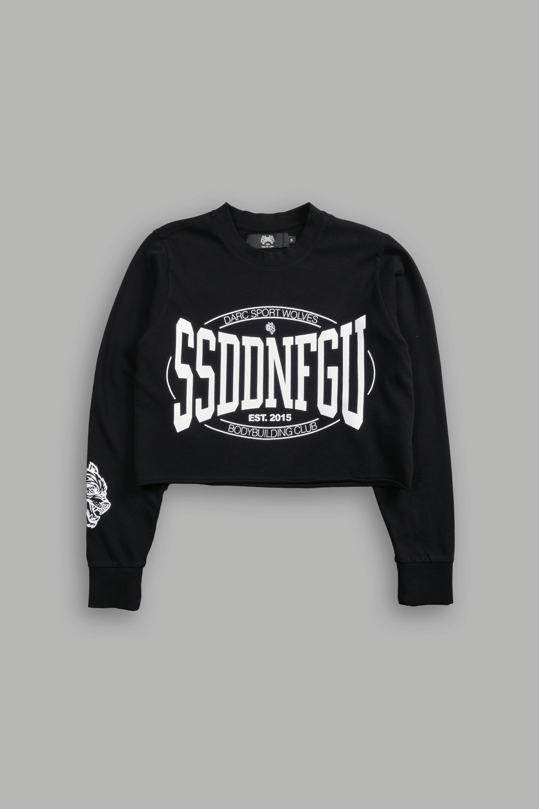 SSDDNFGU FRVR "Premium" Cropped L/S Tee in Black