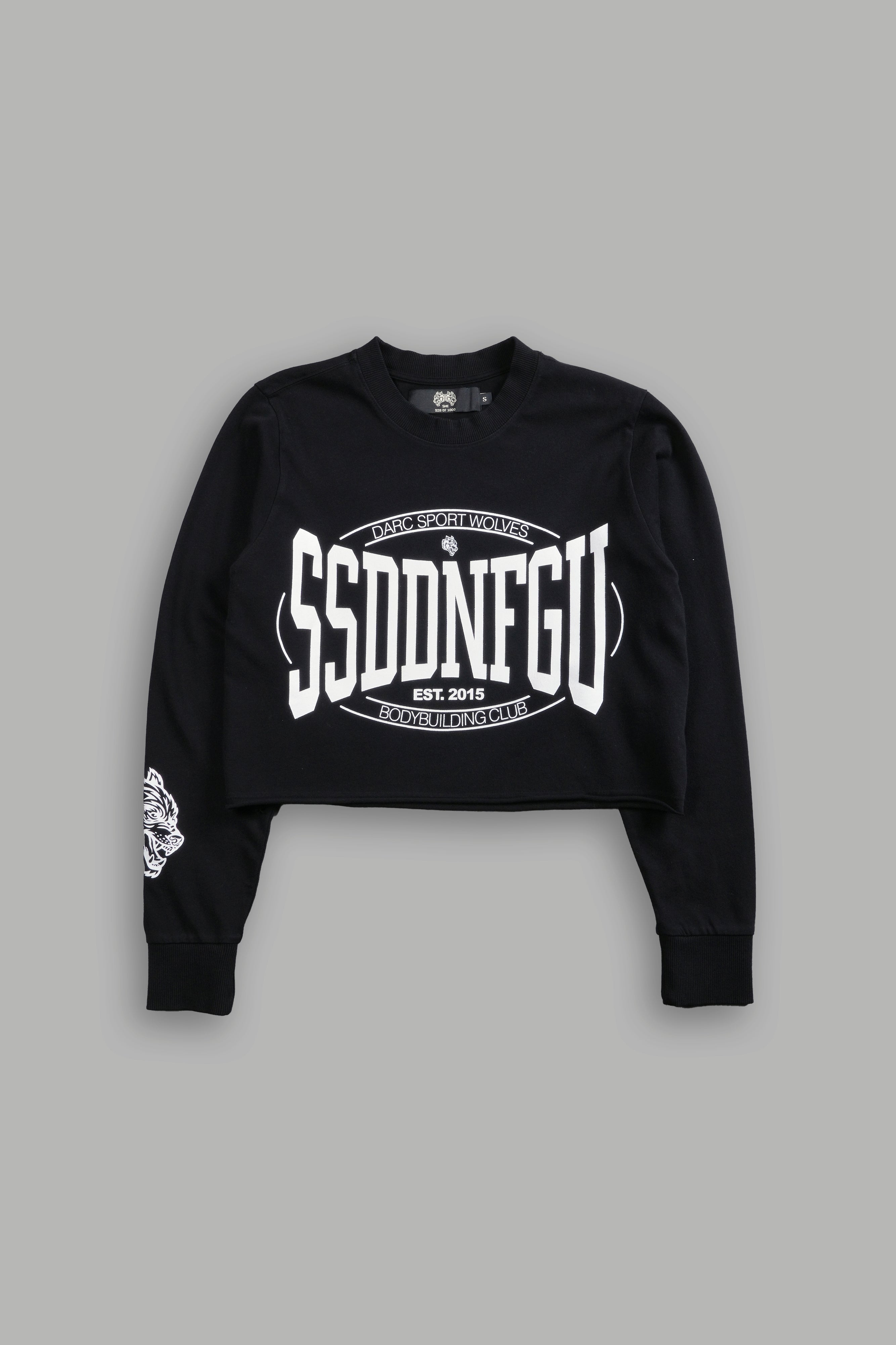 SSDDNFGU FRVR "Premium" Cropped L/S Tee in Black