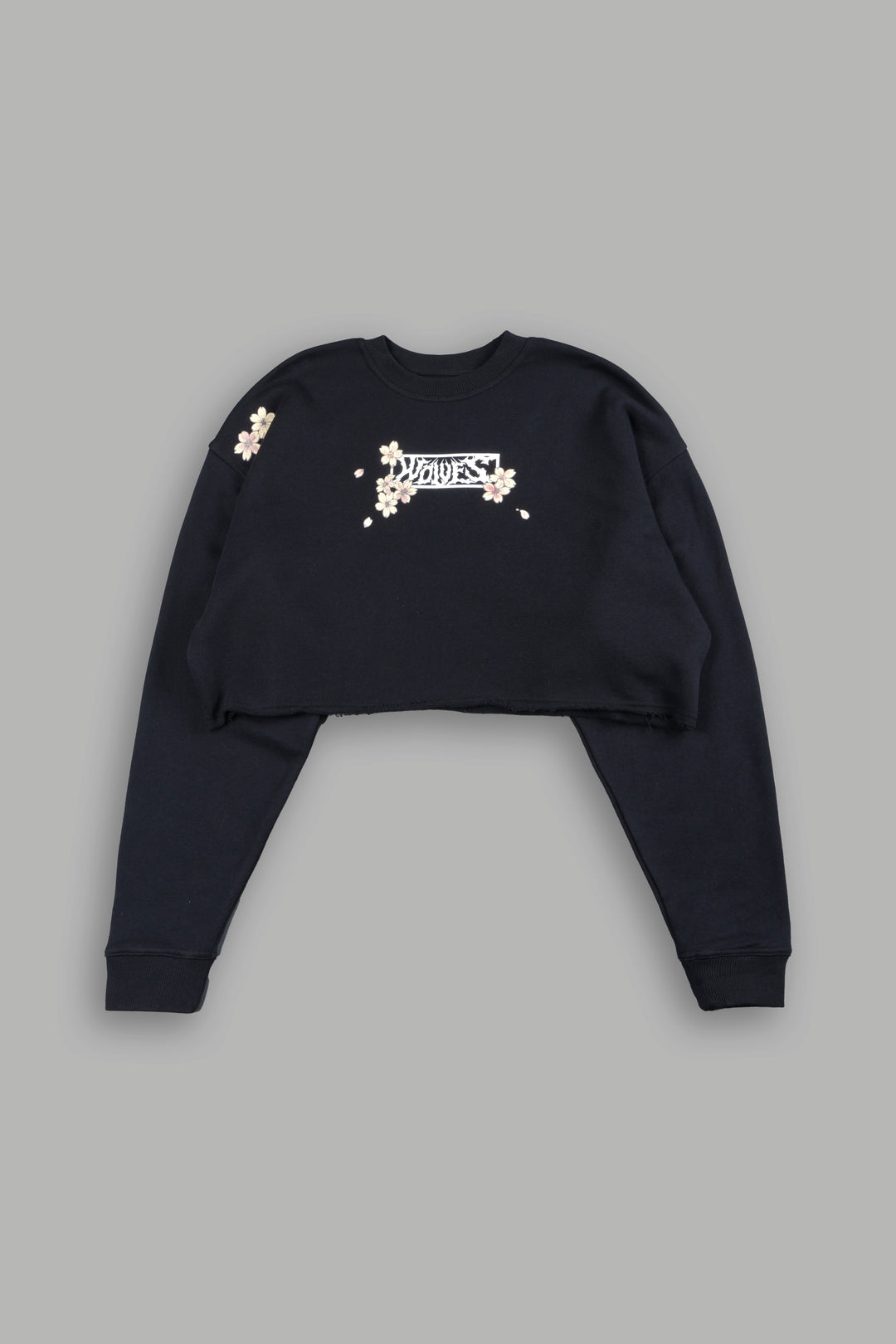 Box Sakura Cropped London Crewneck In Black