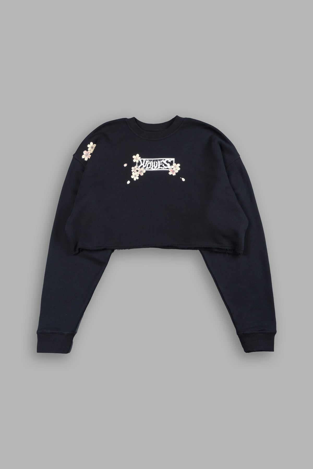 Box Sakura Cropped London Crewneck In Black