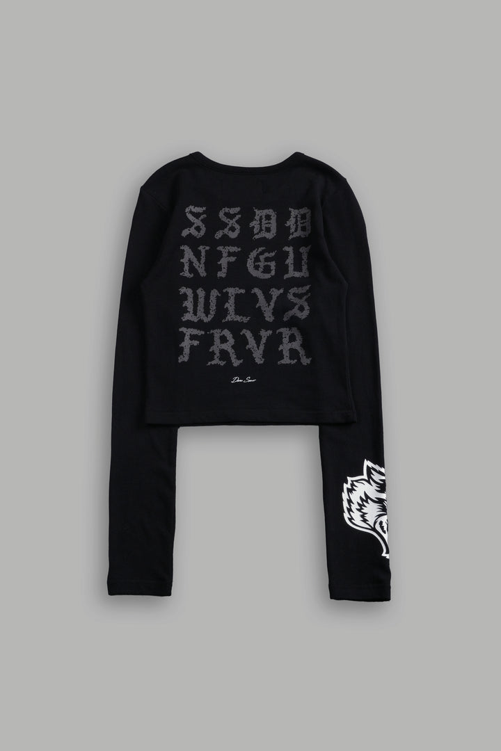 Stone Code L/S "Baby" Tee in Black