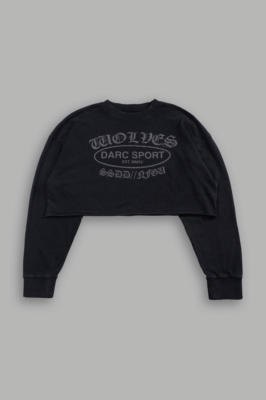 Darc Emblem Premium Oversized Cropped Ls Tee In Black